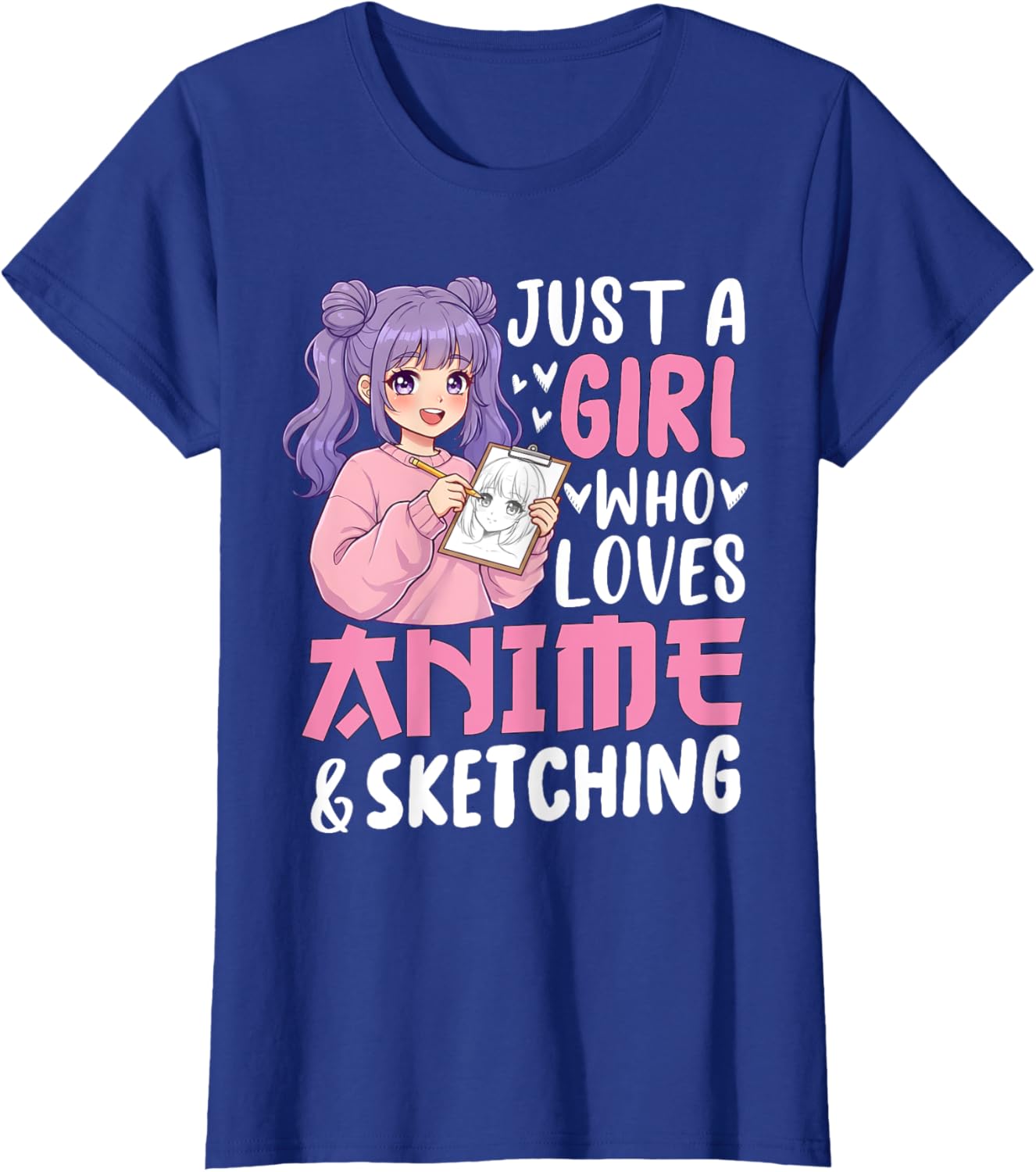 Cute Anime Lover Sketching T-Shirt for Girls - Perfect Gift Idea - 5