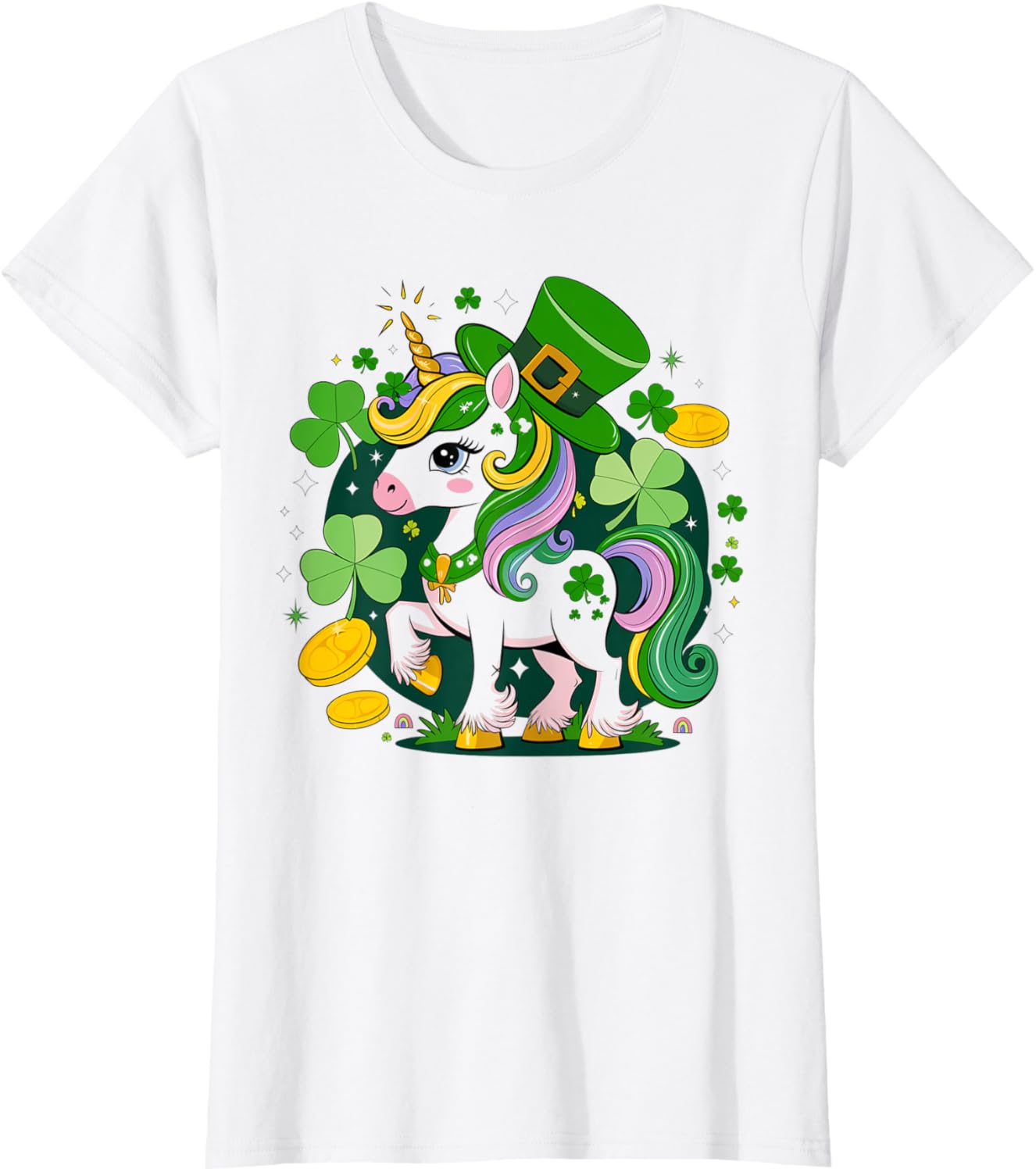 Cute St. Patrick's Day Unicorn Lepricorn Shamrock T-Shirt for Fun Celebrations - 1
