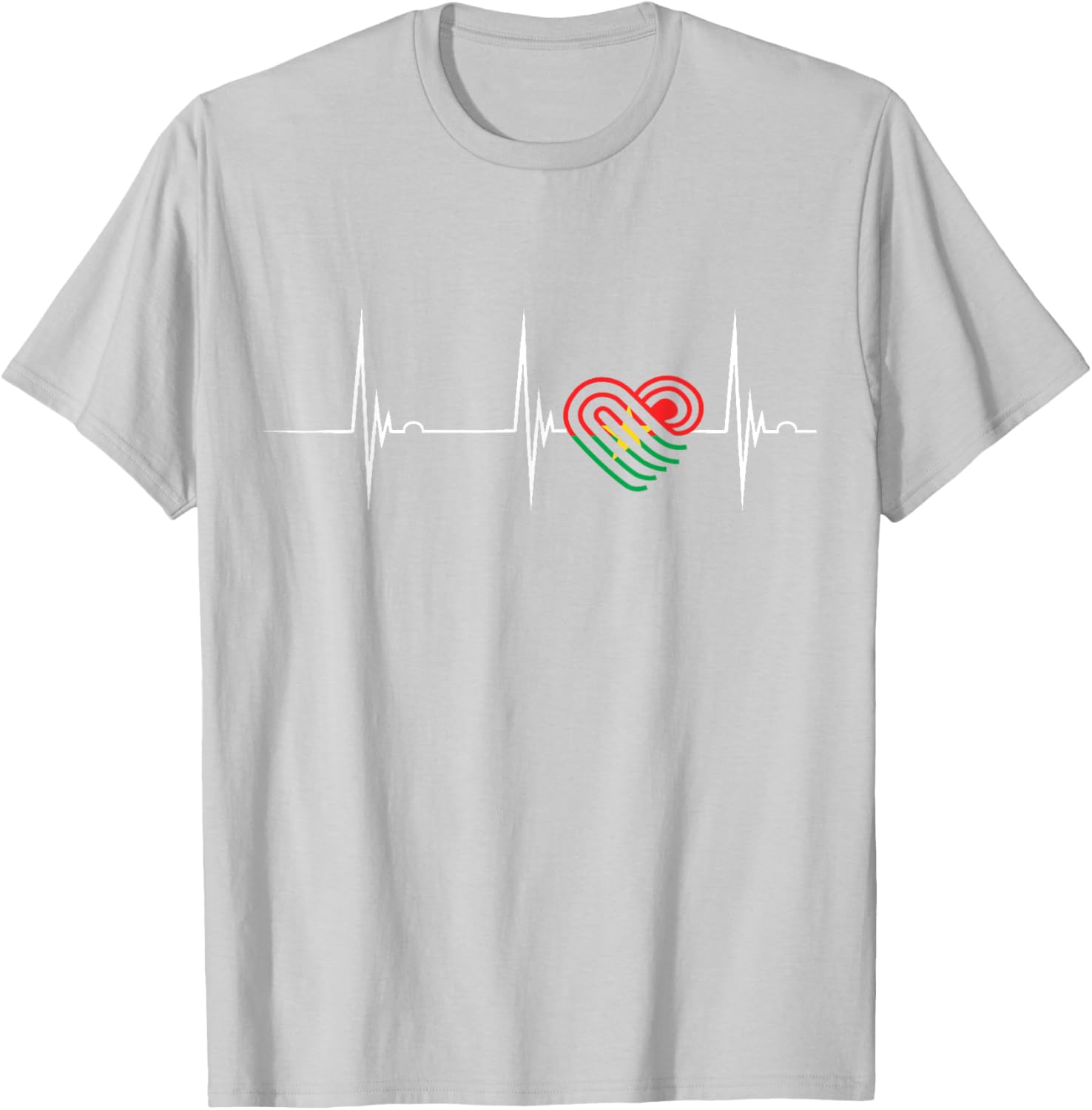 Burkina Faso Heartbeat EKG Pulse T-Shirt Celebrating Burkina Fasoan Roots - 3