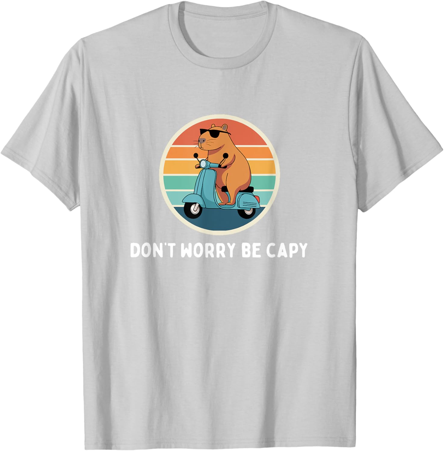 Funny Capybara T-Shirt Don't Worry Be Capy Cute Rodent Apparel - 18