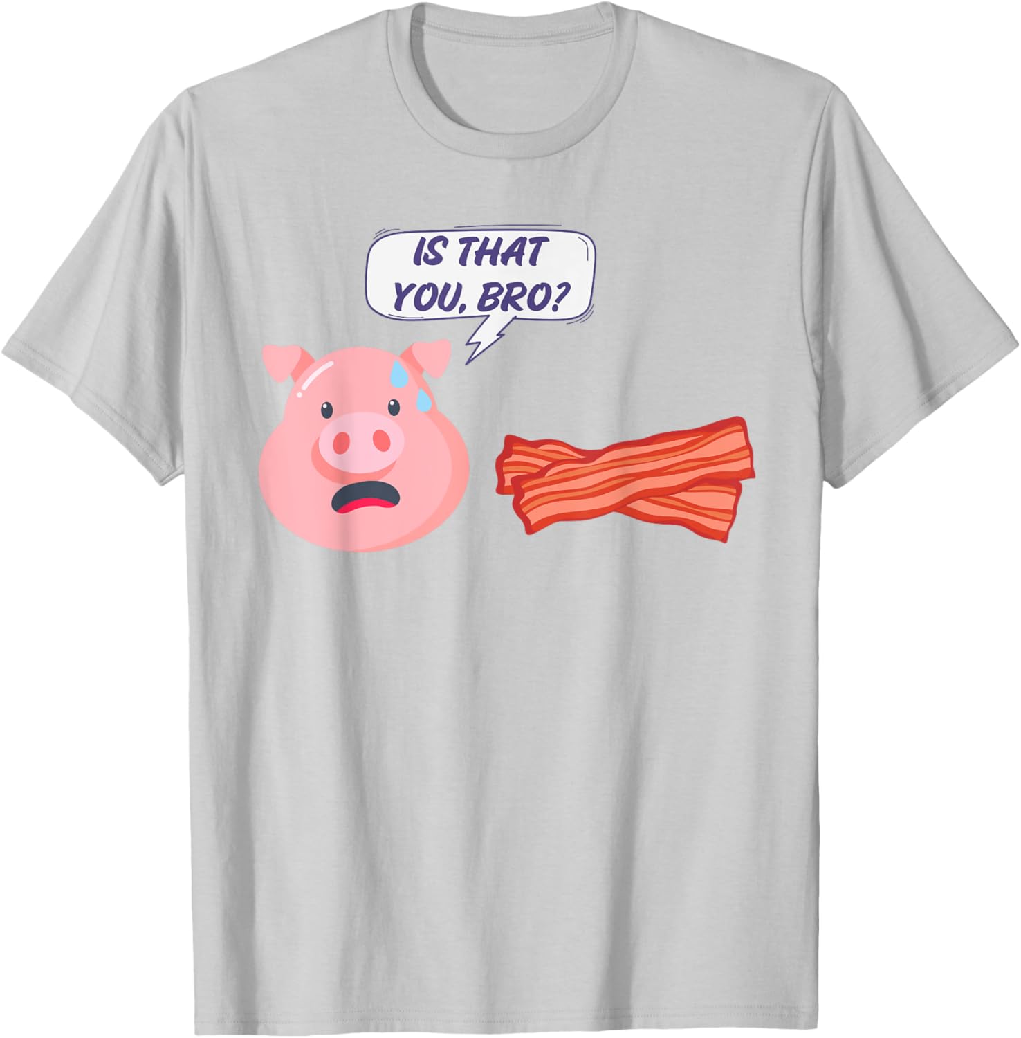Funny Bacon Lover T-Shirt with Humorous Pig Design for Foodies - 22