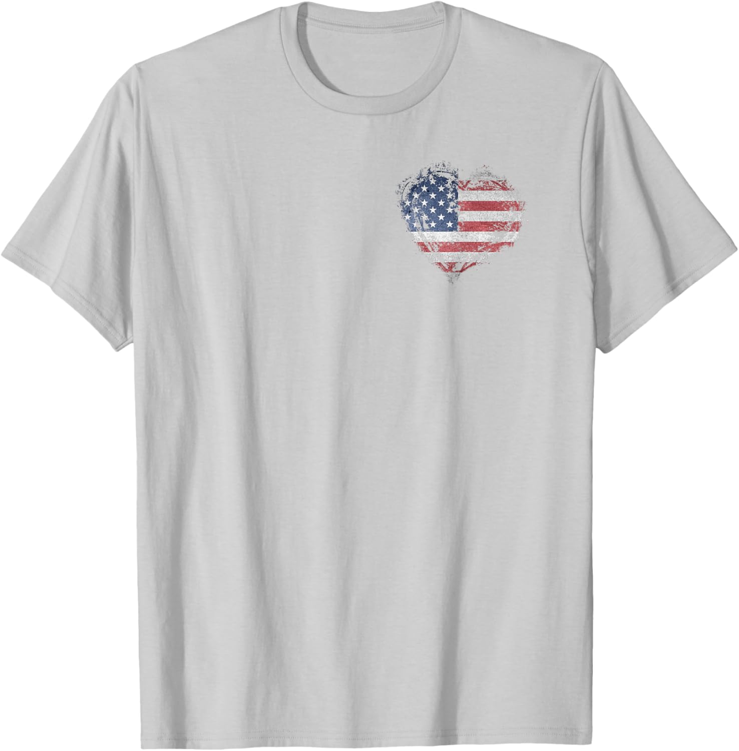 Stylish Heart Shape American Flag T-Shirt for All-American Fashion - 24