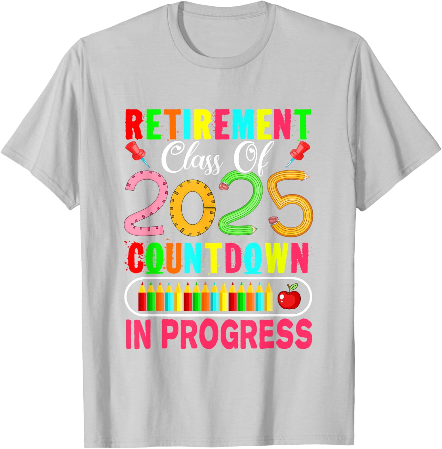 Colorful Retirement Class Of 2025 Countdown T-Shirt for Celebrations - 12