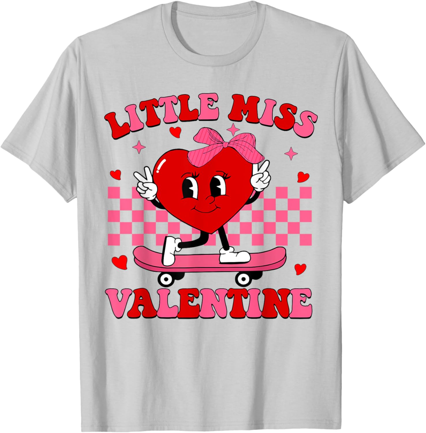 Little Miss Valentine Heart Skateboard T-Shirt for Fun-Loving Women - 10