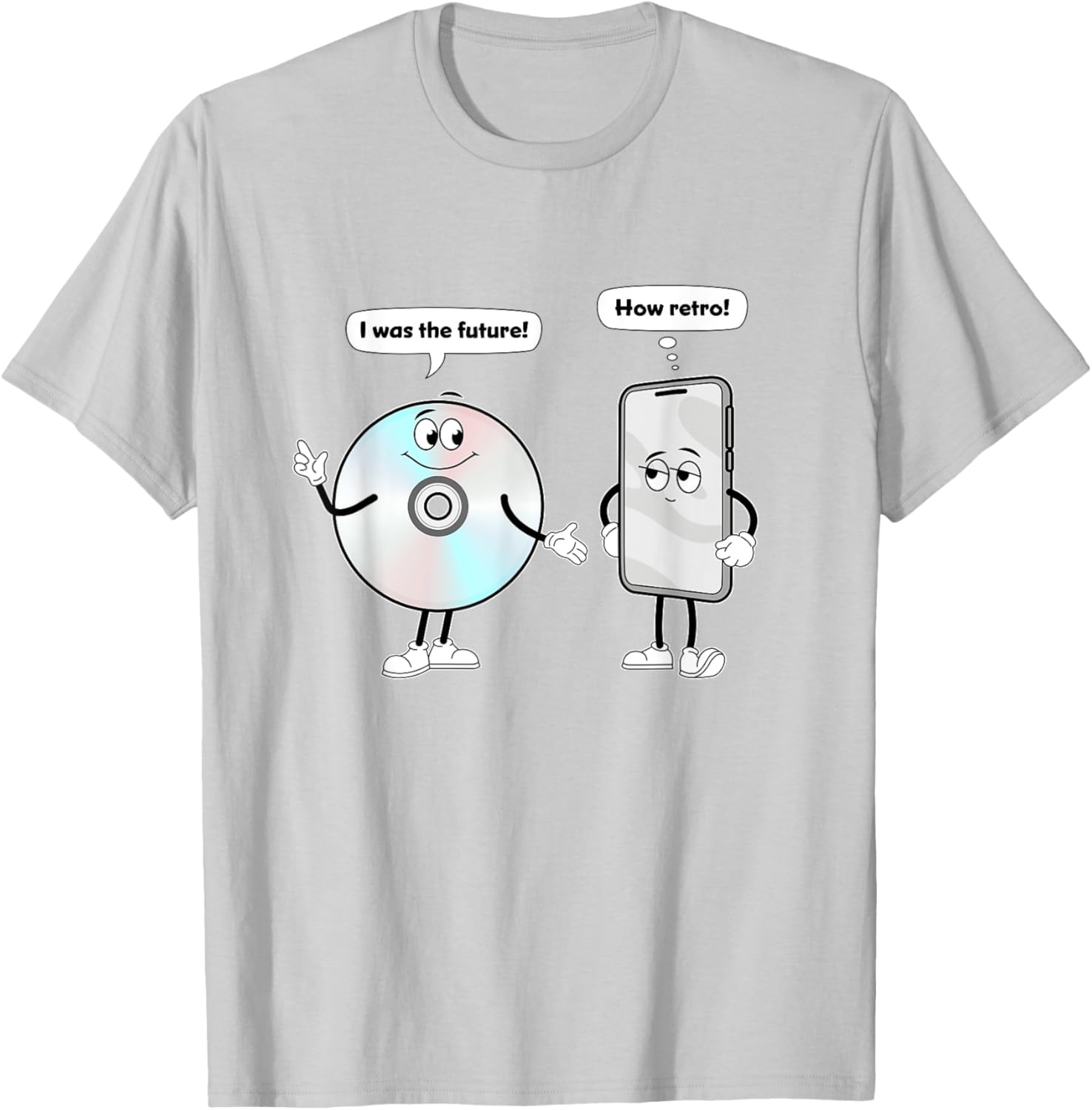 CD vs Smartphone Technology Past vs Future T-Shirt for Music Lovers - 2