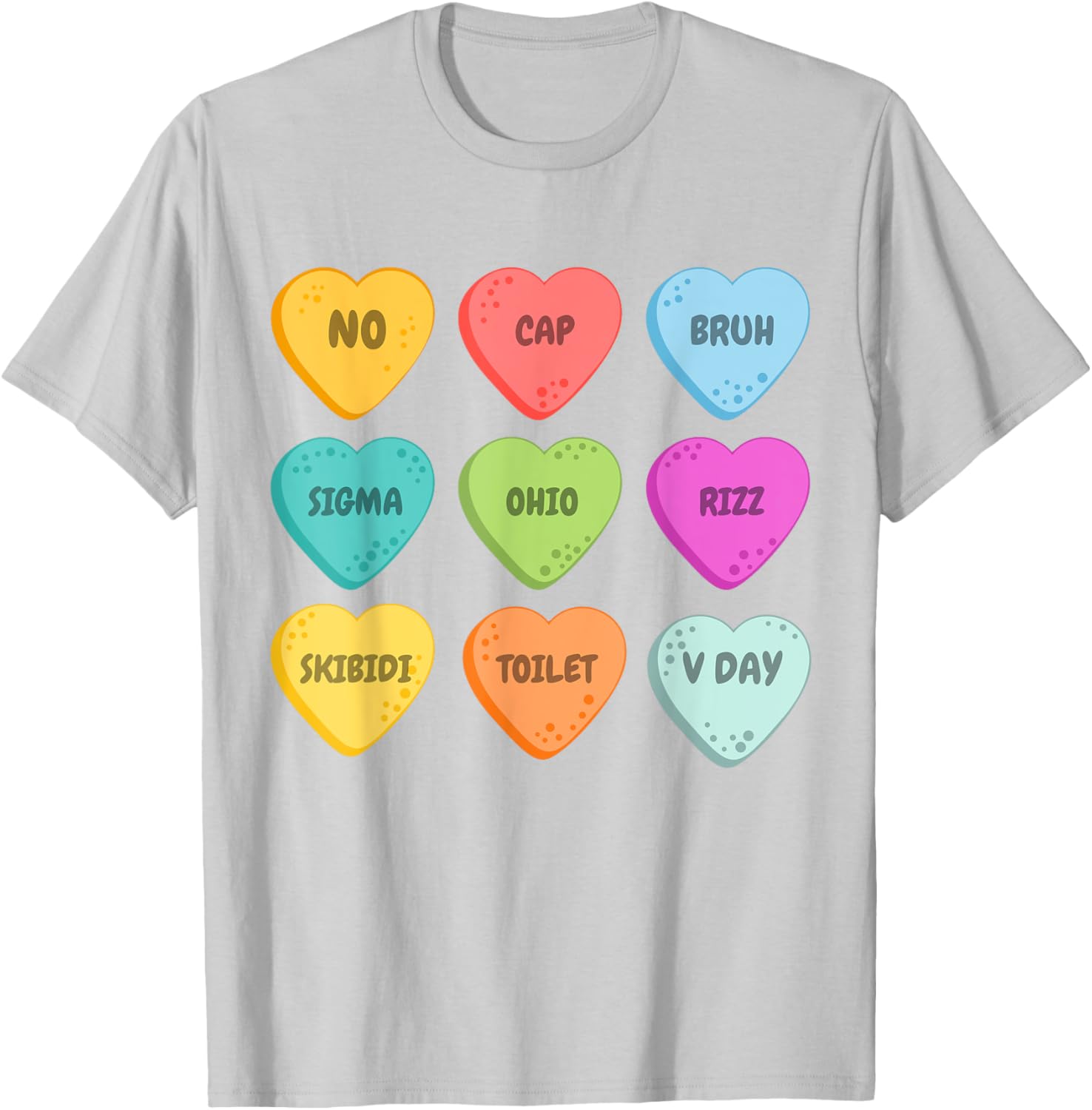 Skibidi Valentine's Day Rizz Candy Heart T-Shirt for Groovy Love Vibes - 12