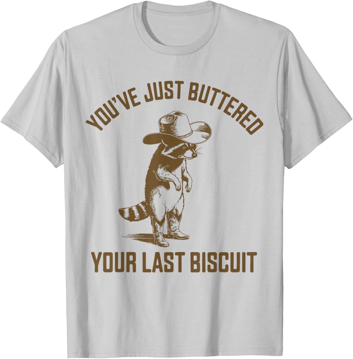 Funny Cowboy Raccoon T-Shirt Perfect for Biscuit Lovers and Humor Fans - 8