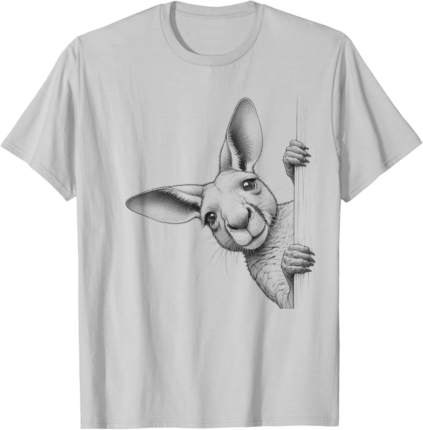 Funny Peeking Kangaroo T-Shirt for Adults and Kids - Playful Design - 1