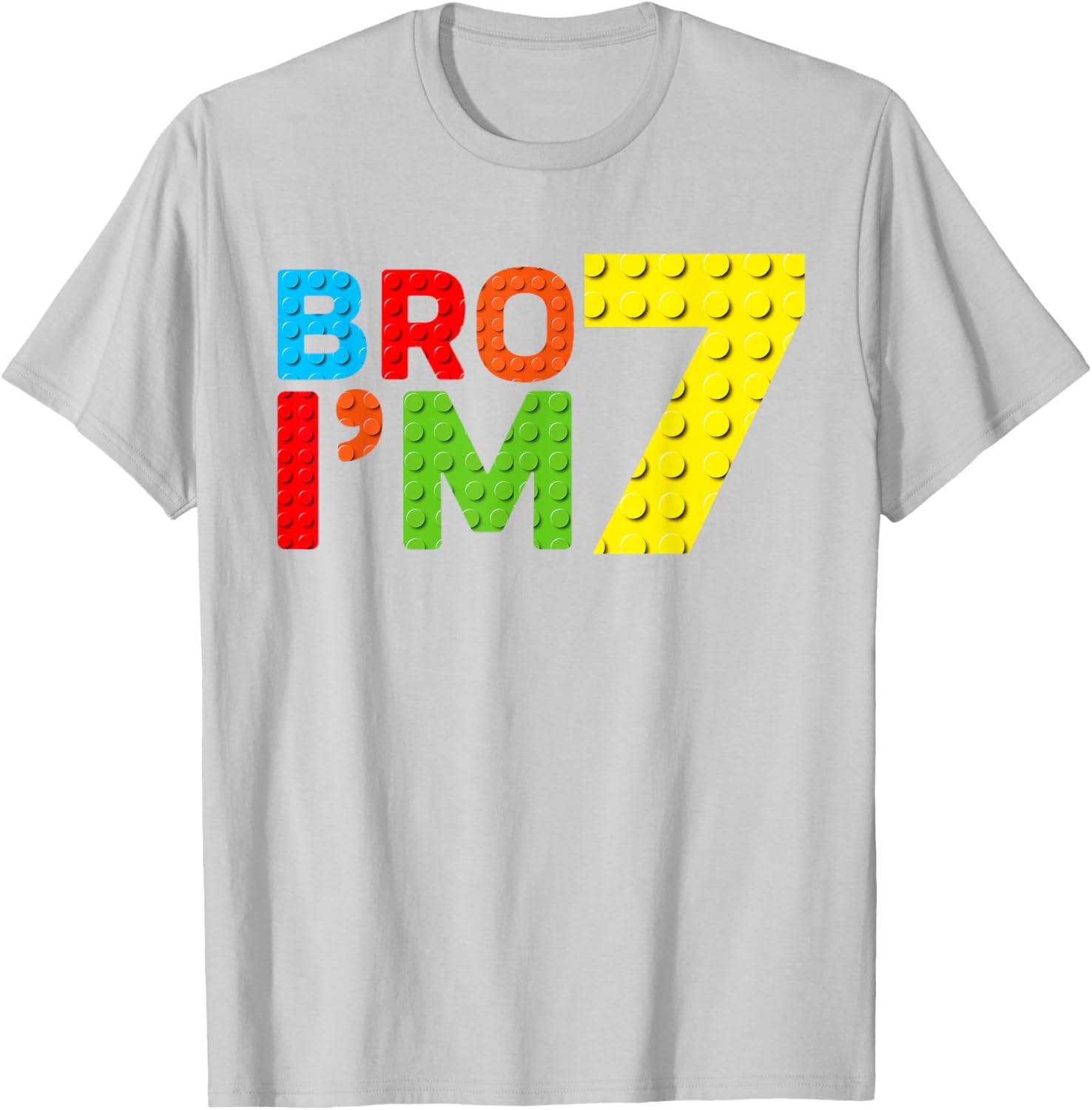 Adorable Boys 7th Birthday Building Block T-Shirt for Fun Celebration - 9