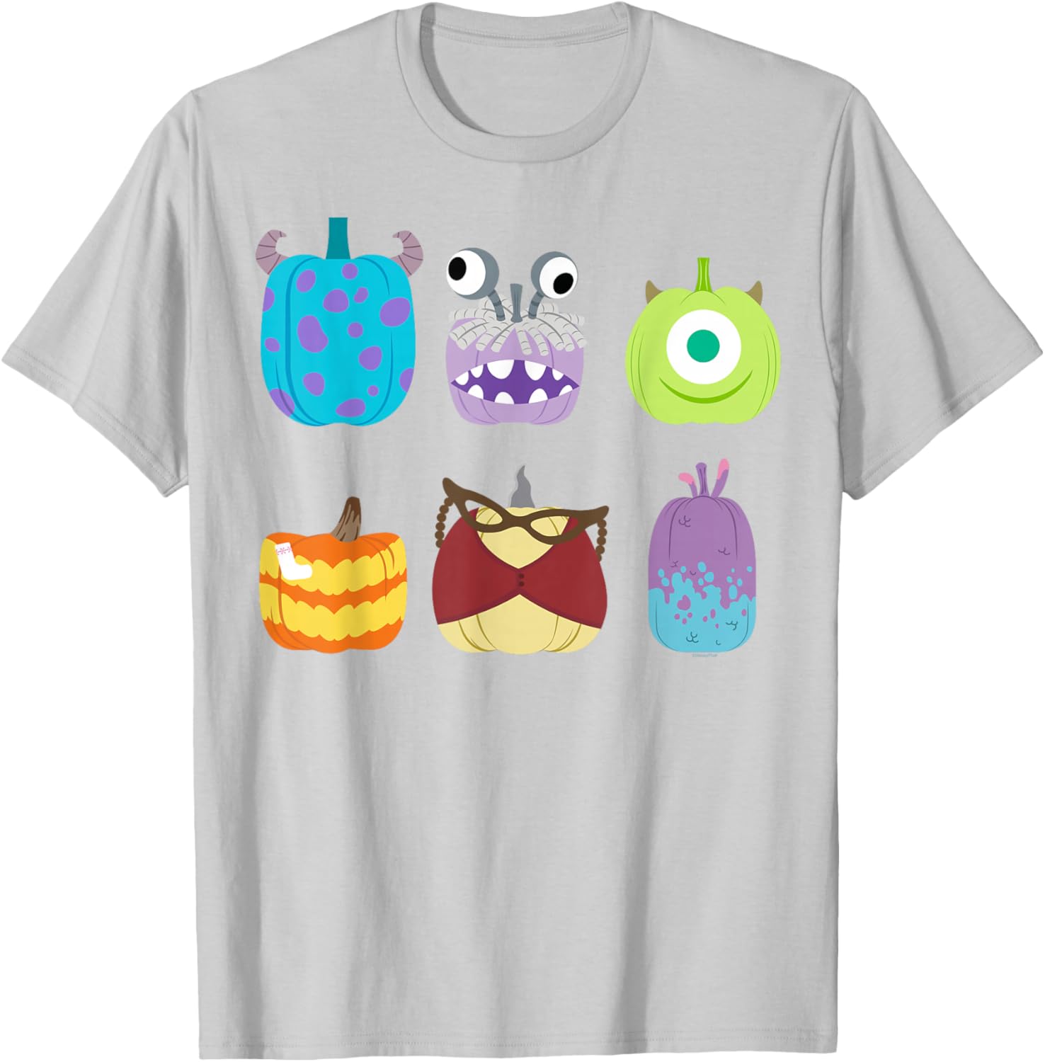 Disney Pixar Monsters Inc Halloween Pumpkin Grid T-Shirt for Kids and Adults - 12