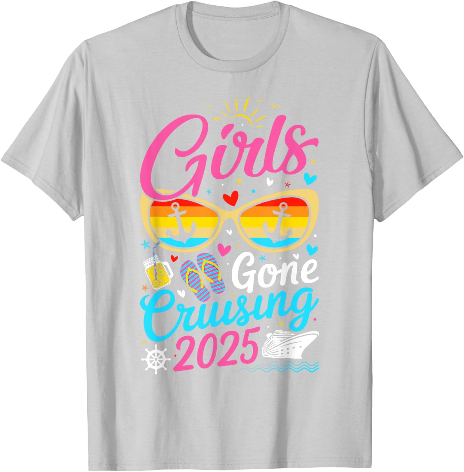Girls Gone Cruising Vacation 2025 Party Cruise T-Shirt for Fun Adventures - 11