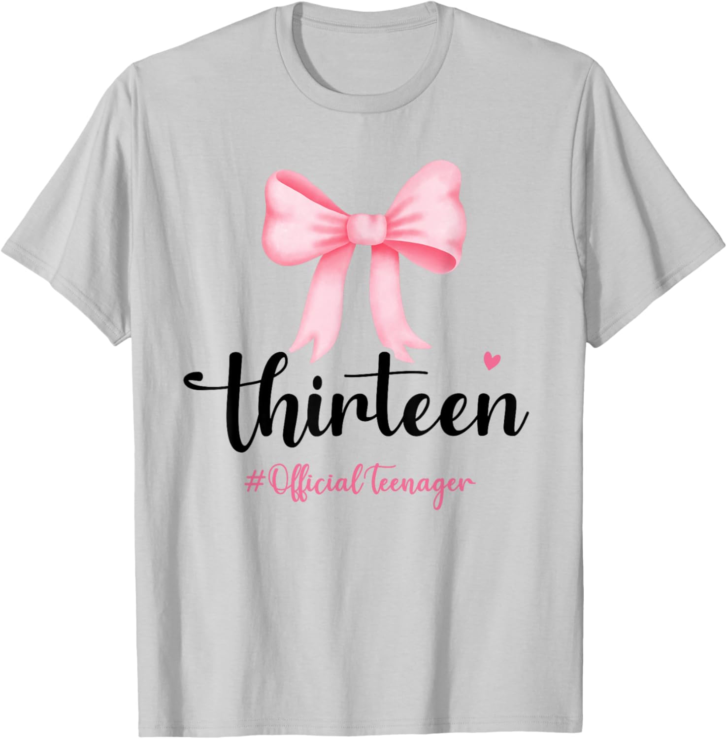 Birthday Girl Pink Coquette Bow T-Shirt for Trendy 13 Year Olds - 17