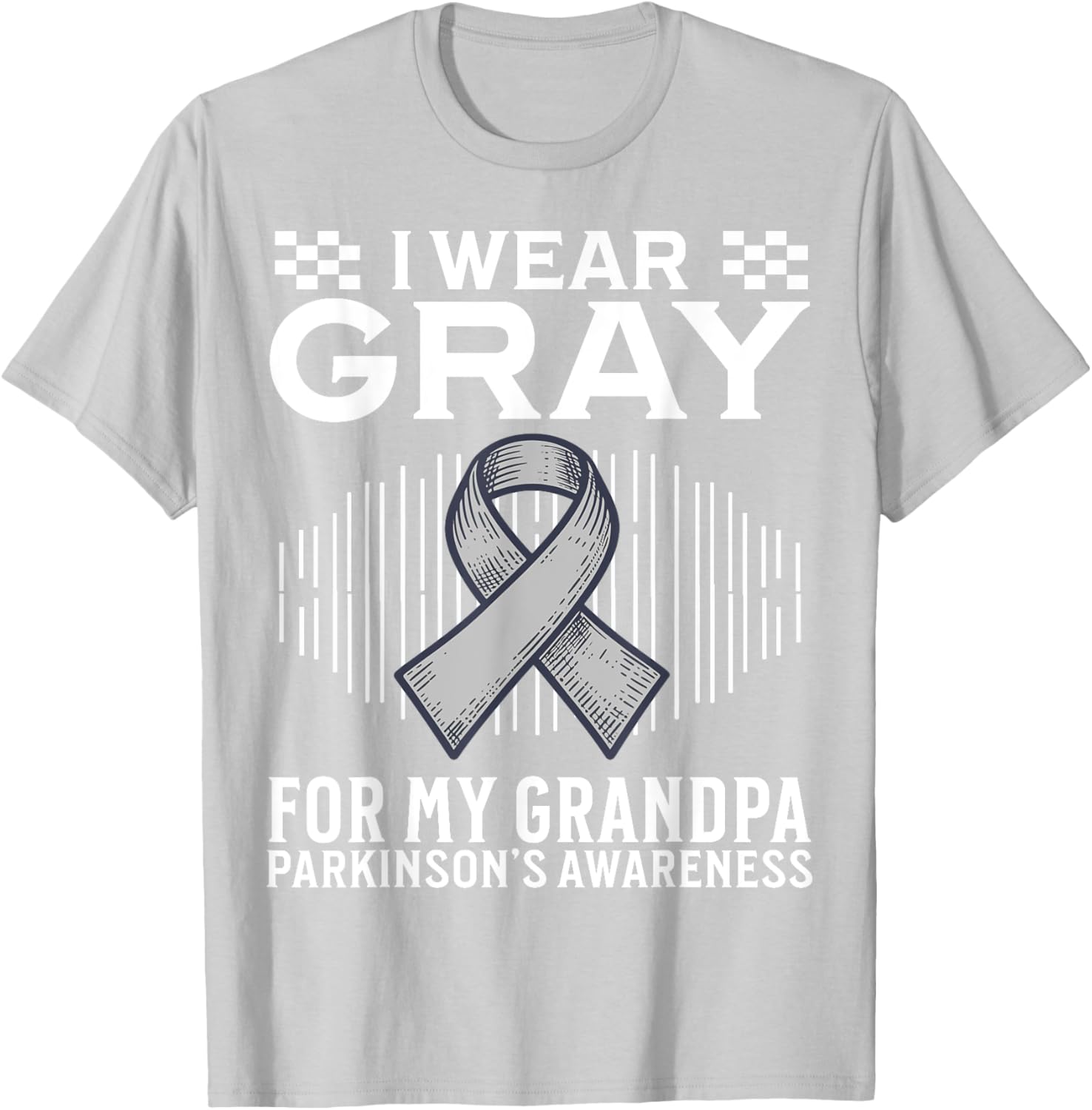 Gray Awareness T-Shirt for Grandpa Parkinson's Disease Support - 2
