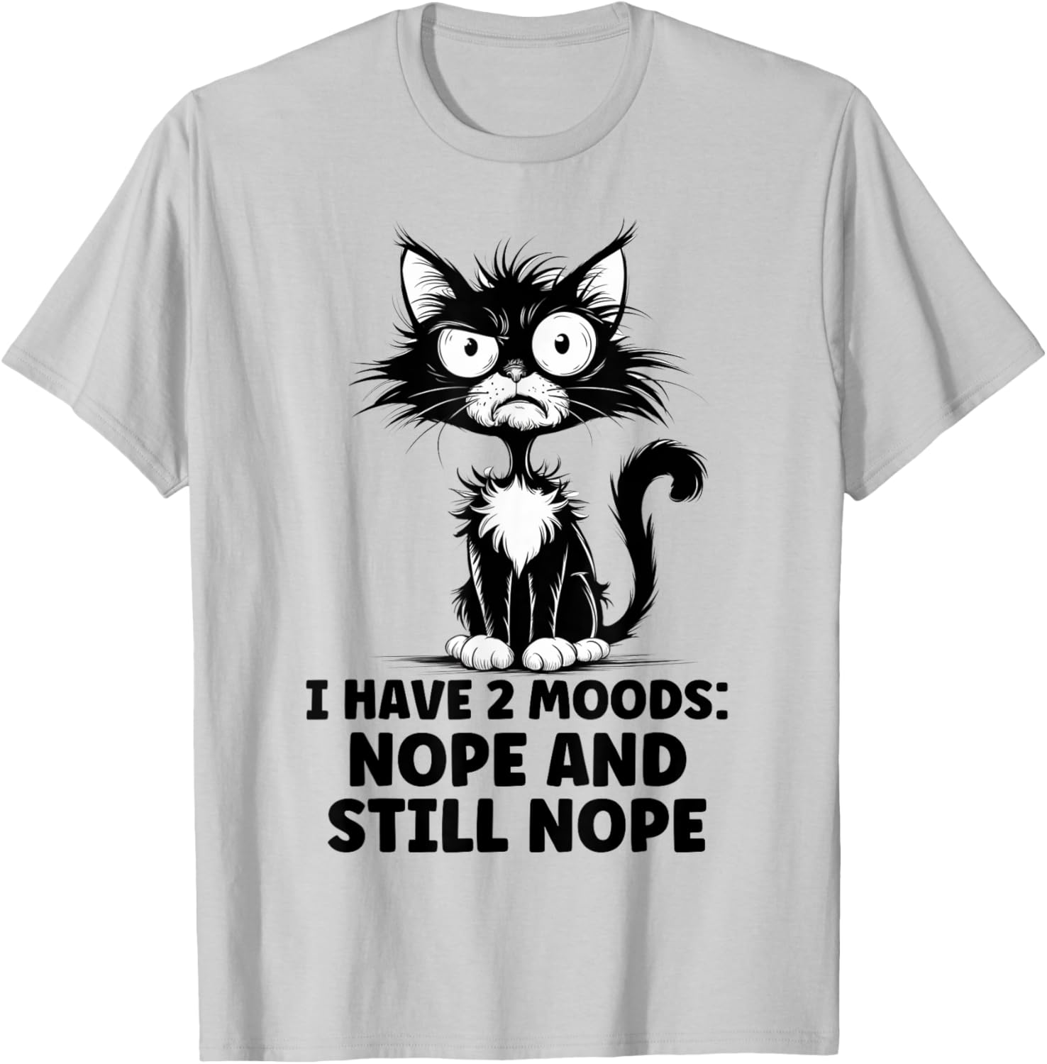 Funny Angry Stressed Cat Meme T-Shirt for Cat Lovers of All Ages - 8