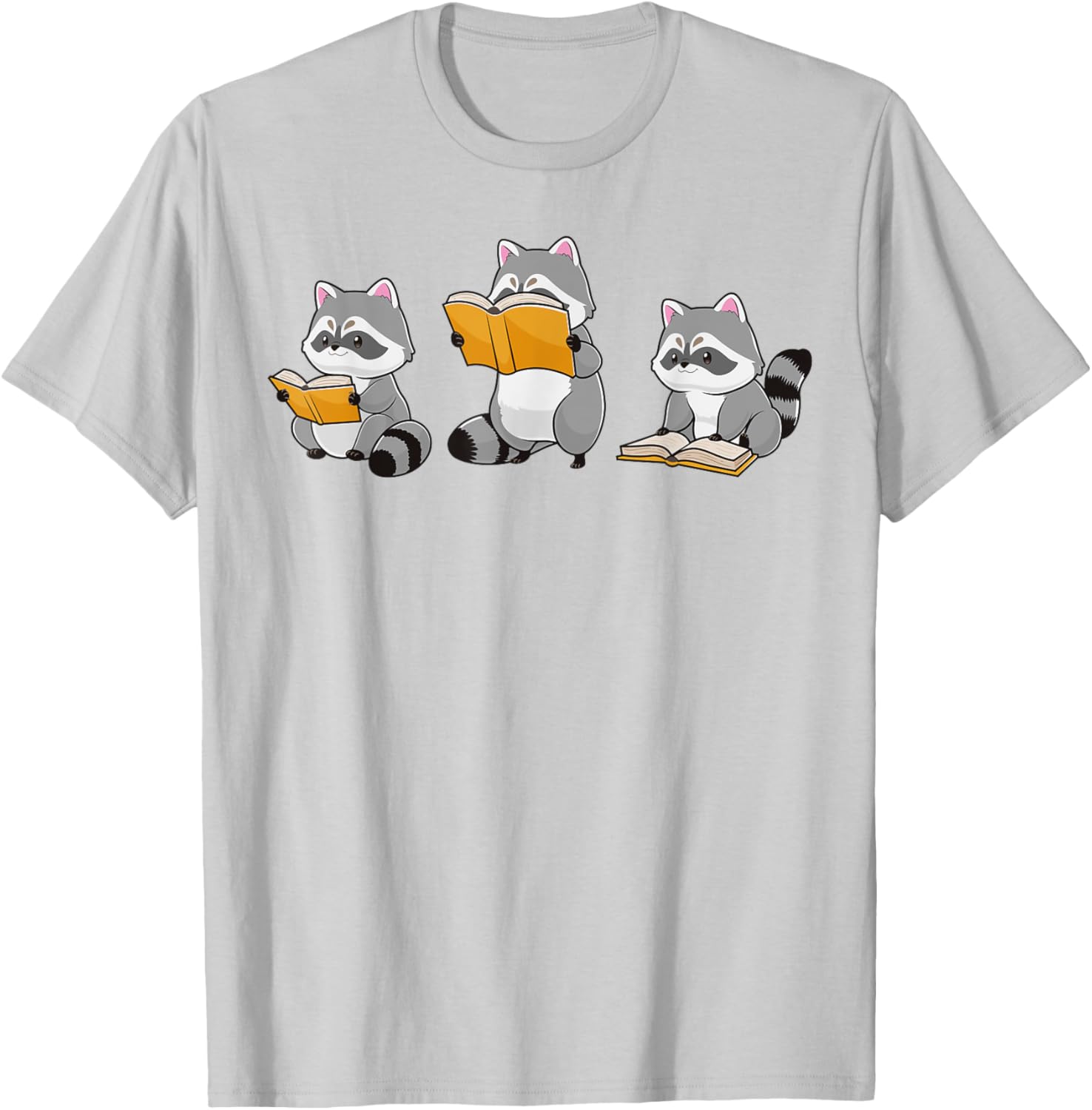 Cute Raccoon Reading Books T-Shirt for Book Lovers and Bookworms - 22