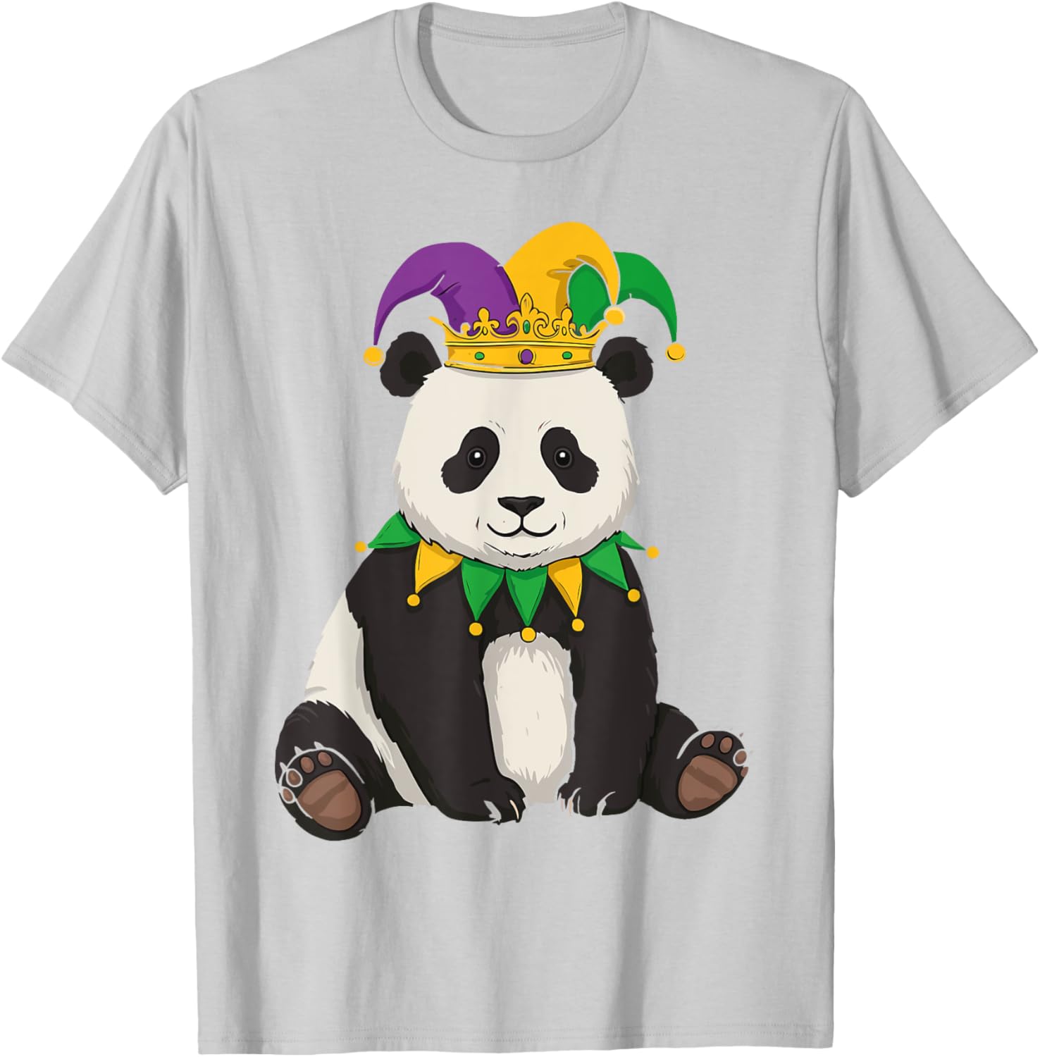 Funny Panda Mardi Gras Jester Hat Tee Cute Gift T-Shirt for All Ages - 20