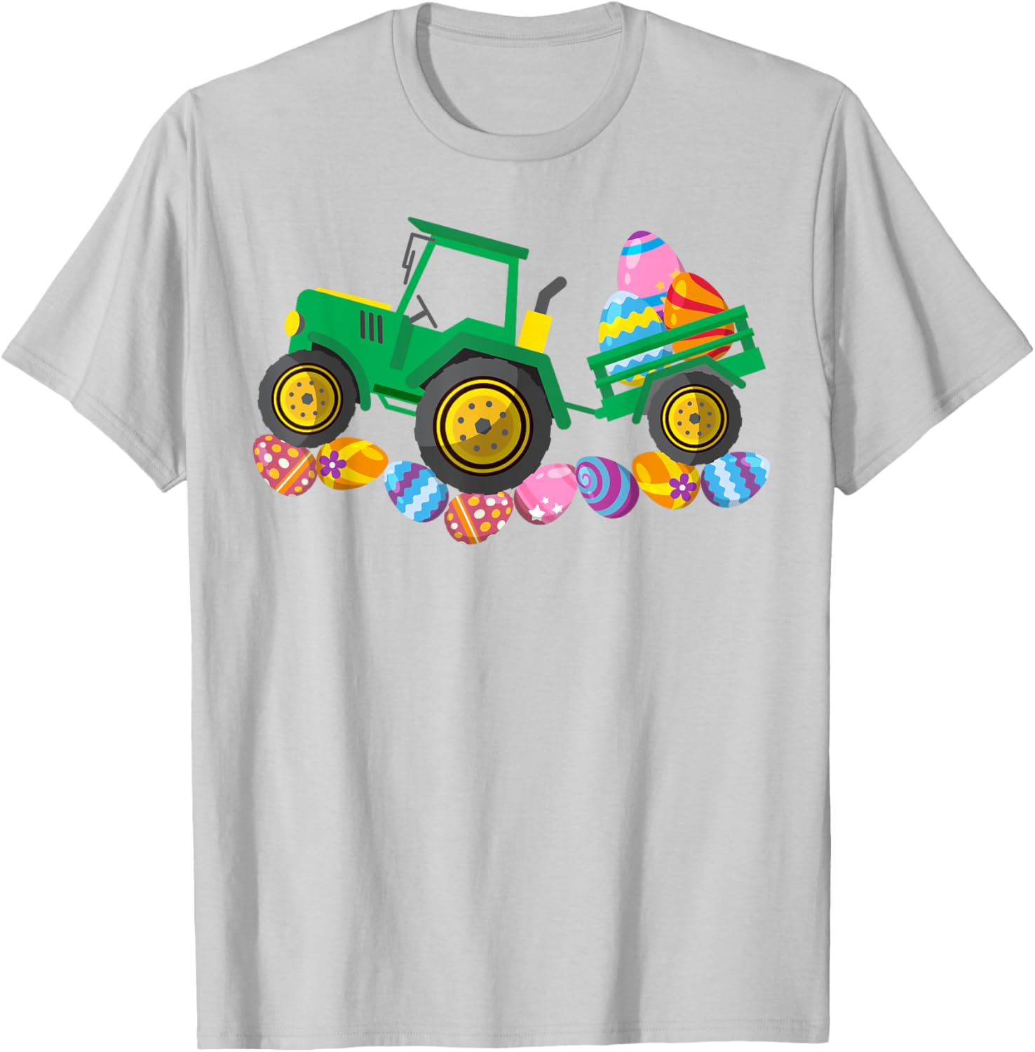 Easter Bunny Toddler T-Shirt for Boys and Girls with Farmer Tractor Eggs - 6
