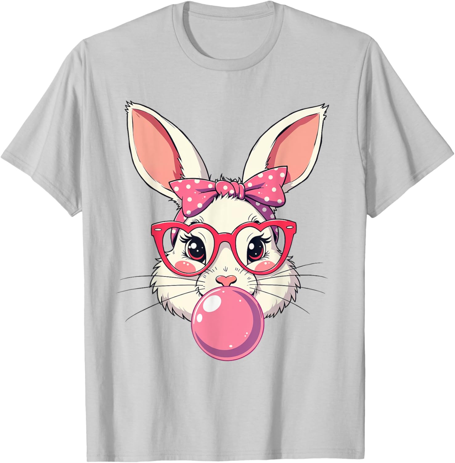 Cute Bunny Face Bow T-Shirt for Easter Fun - Kids and Adults Available - 22
