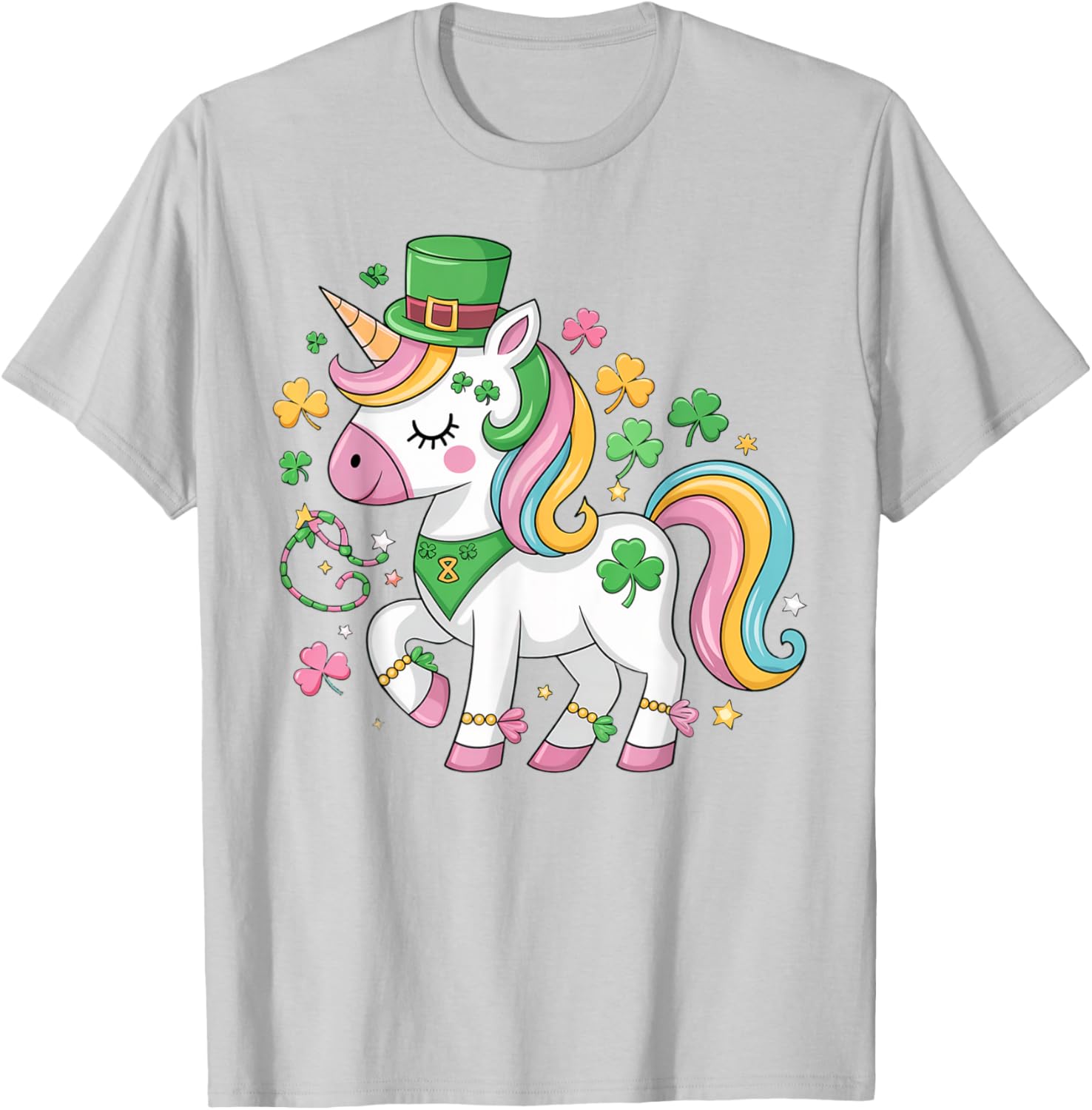 Cute Girls St Patricks Day Unicorn Shamrock Lepricorn T-Shirt for Kids - 23
