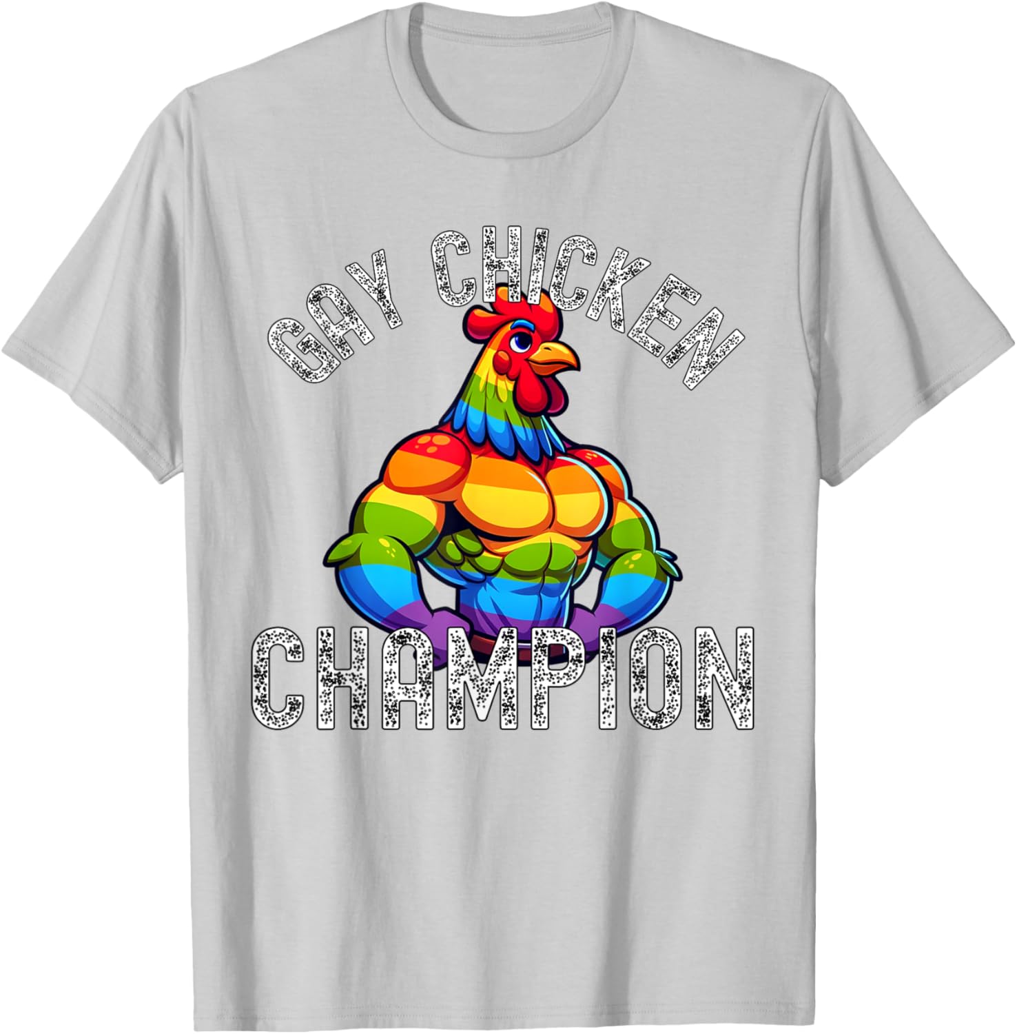 Gay Chicken Champion T-Shirt Fun Pride Apparel for LGBTQ+ Enthusiasts - 7