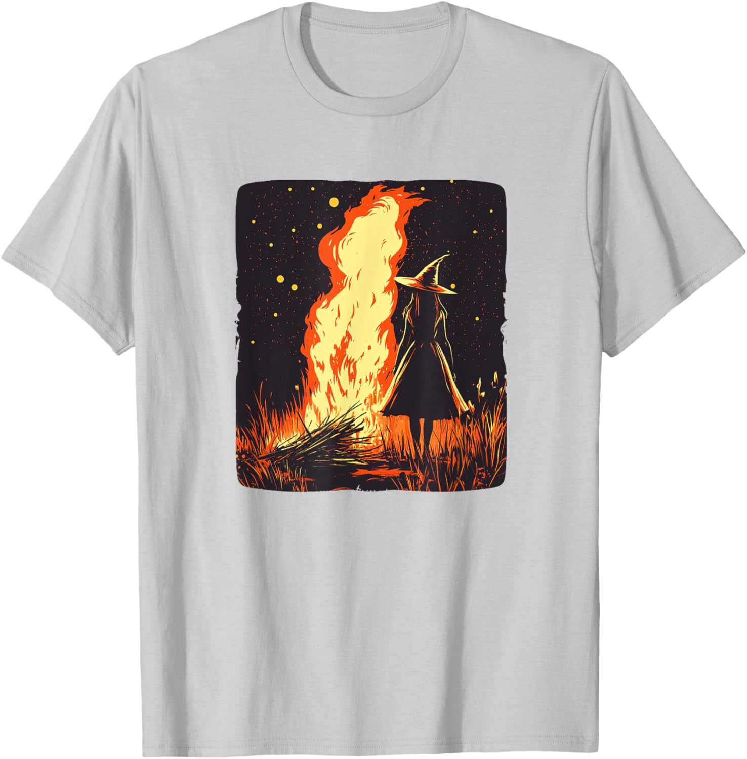 Spellbinding Witch and Bonfire Magic T-Shirt for Enchanting Nights - 5