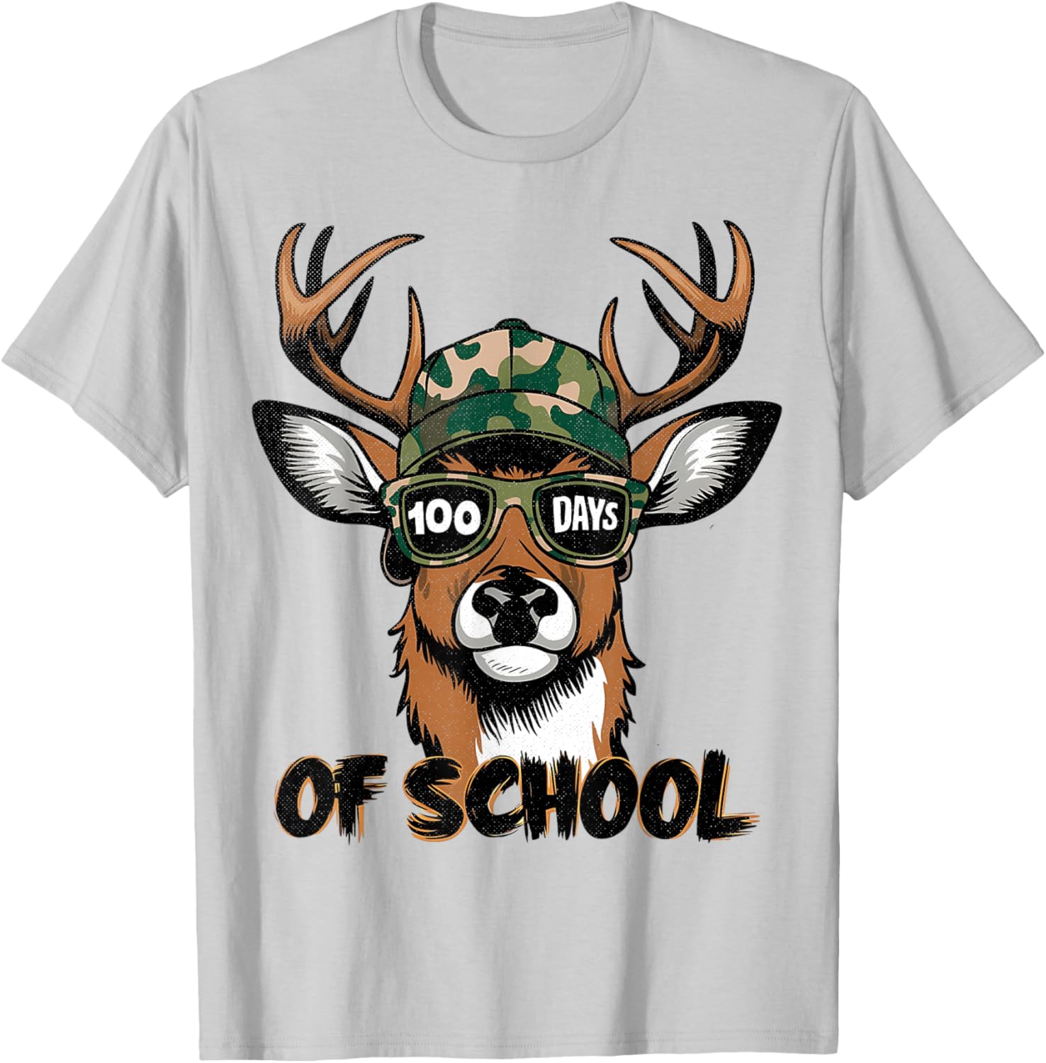 100 Days of School Deer Hunting T-Shirt for Kids Fun and Stylish - 6