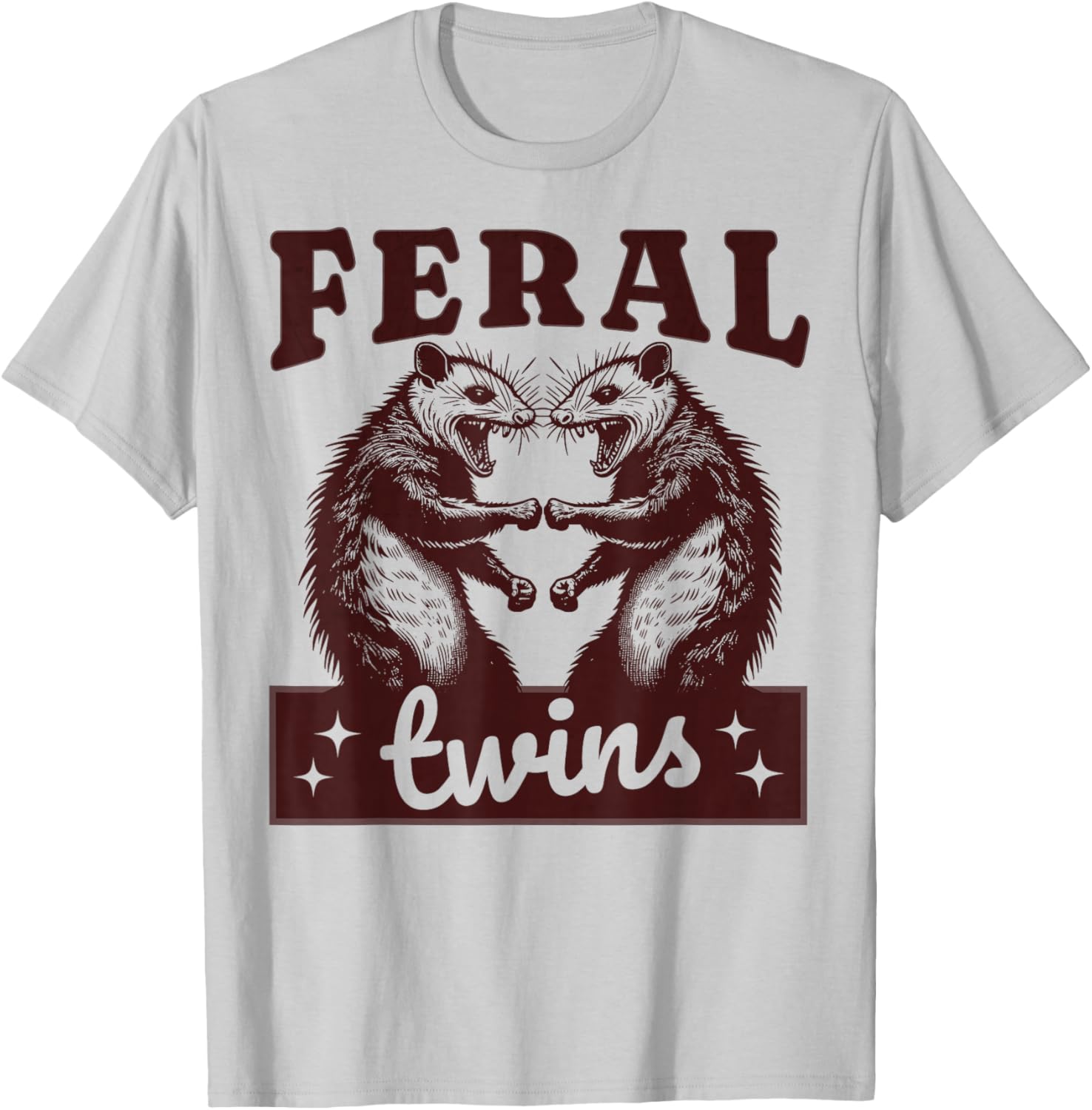 Cute Possum Feral Besties Matching Twins T-Shirts for Kids and Toddlers - 2