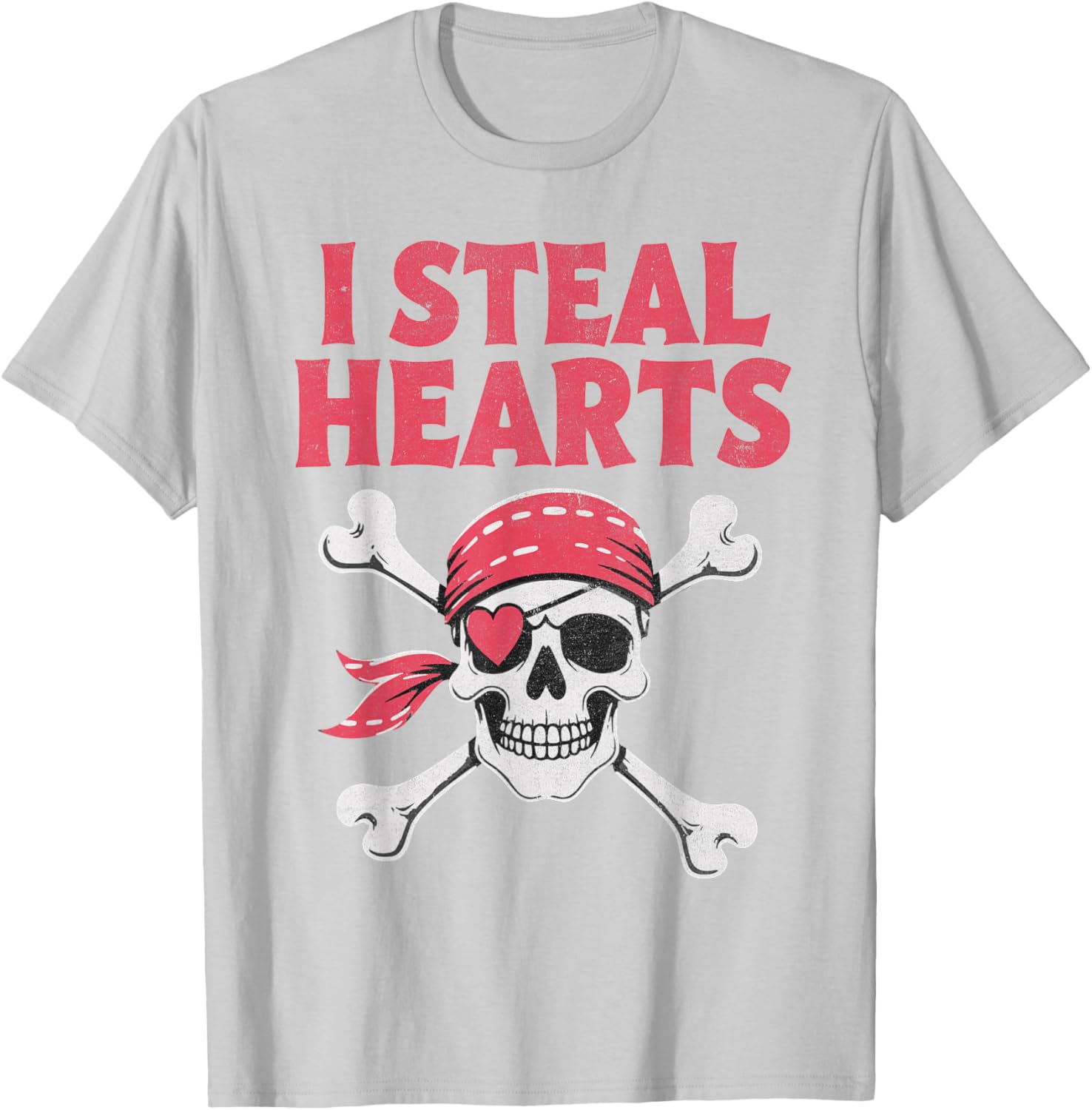I Steal Hearts Pirate Skull T-Shirt for Kids - Perfect Valentine's Gift - 9