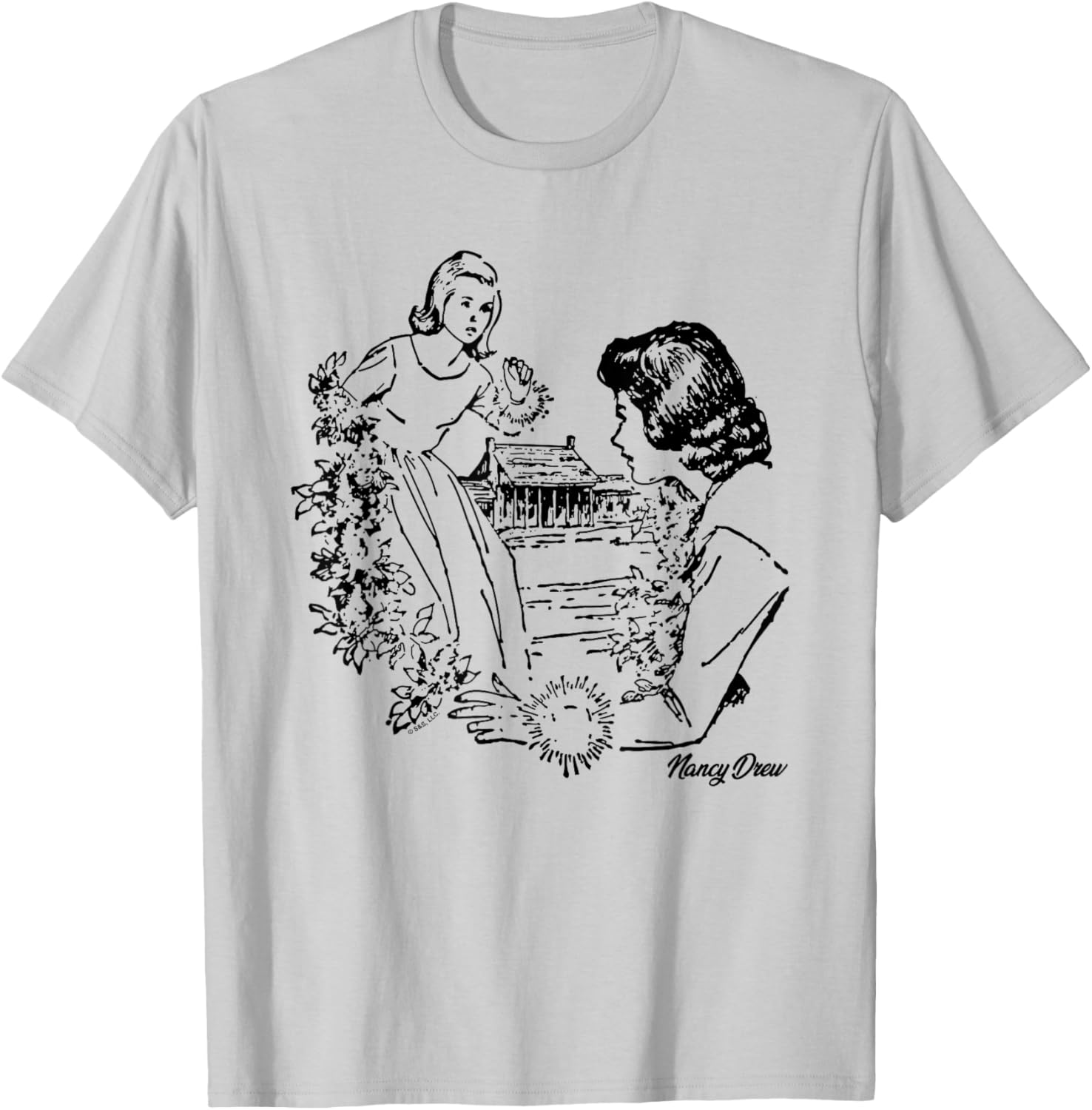 Nancy Drew Garden Illustration T-Shirt - Chic and Stylish Women's Apparel - 2
