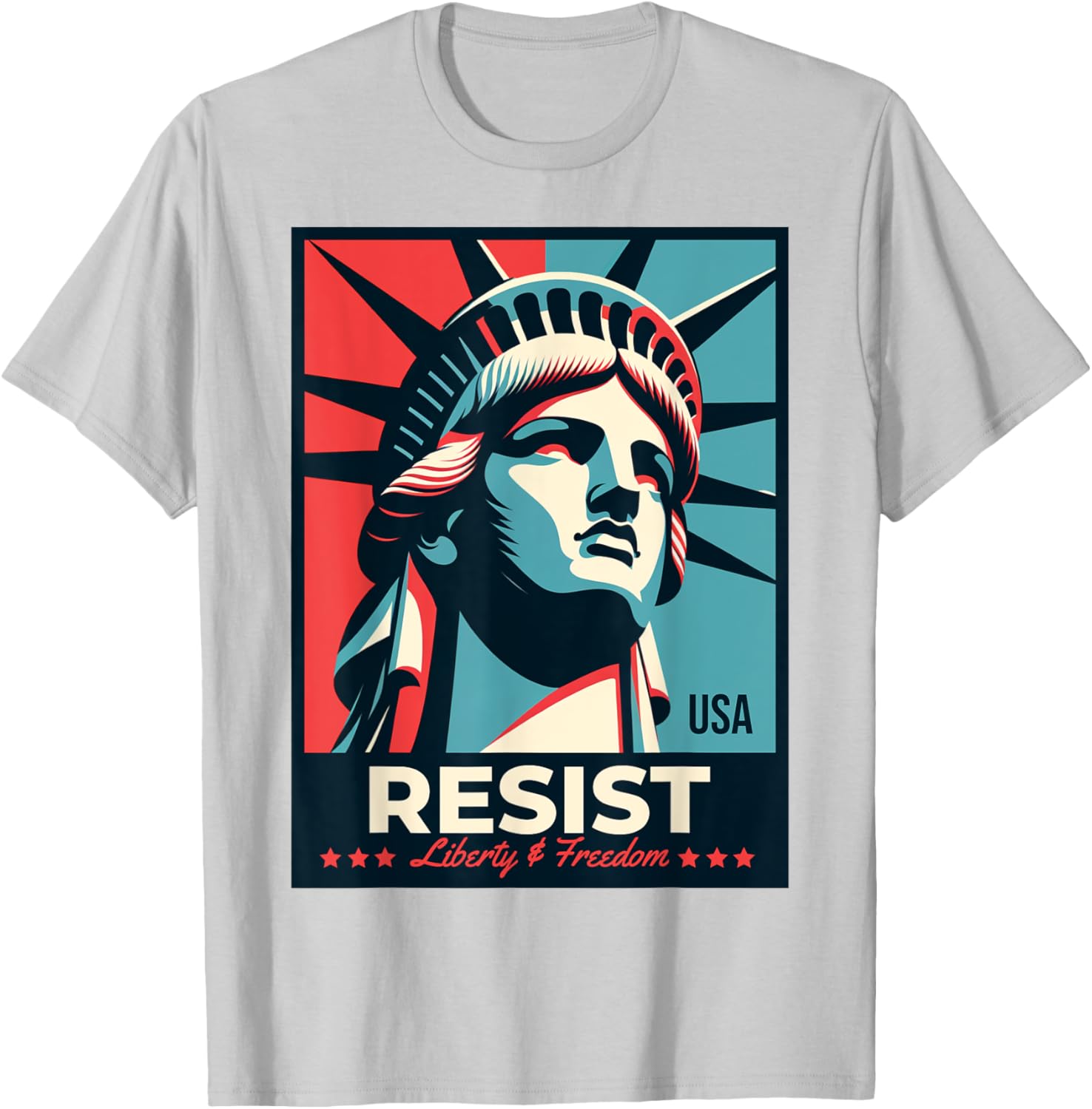 Resist T-Shirt with Statue of Liberty Design - Stylish Activist Apparel - 14