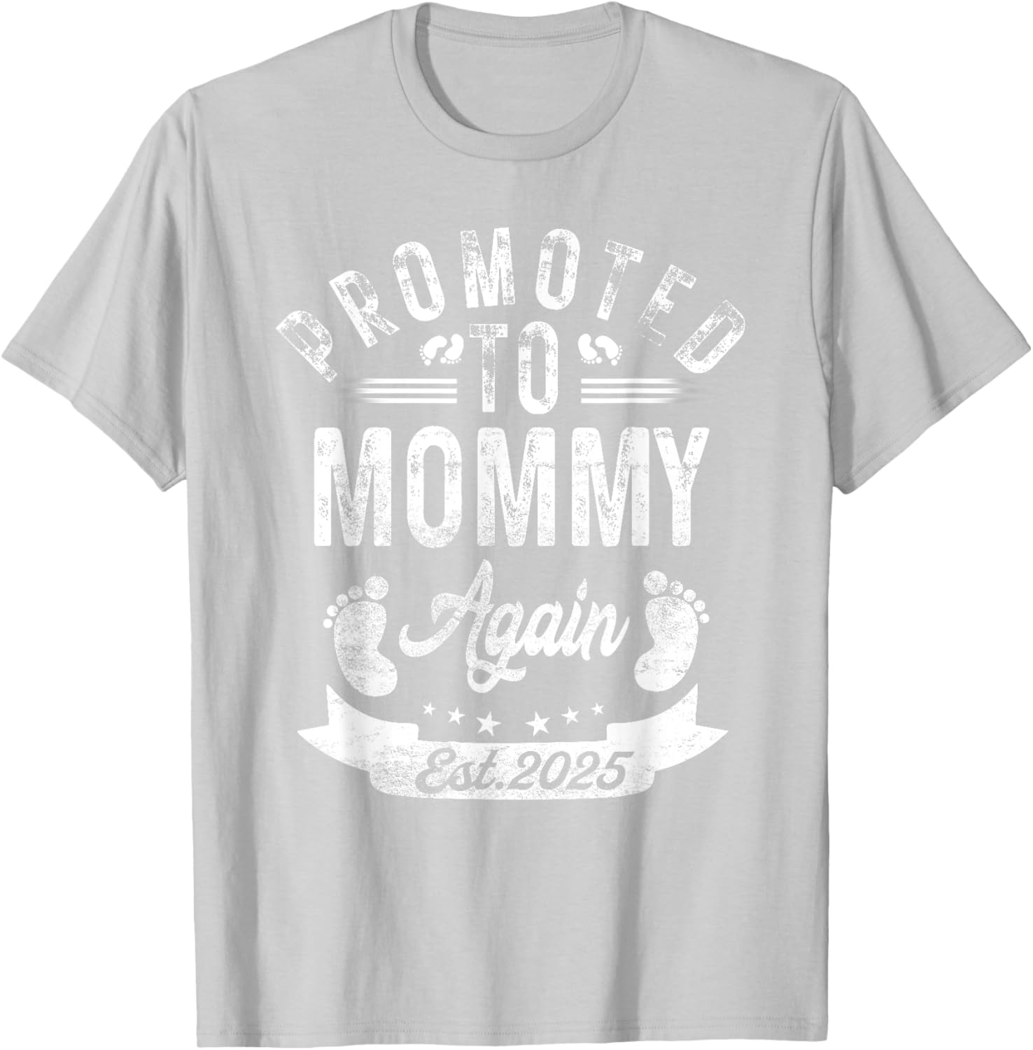 Promoted To Mommy Again EST 2025 Cute Pregnancy Announcement T-Shirt - 2