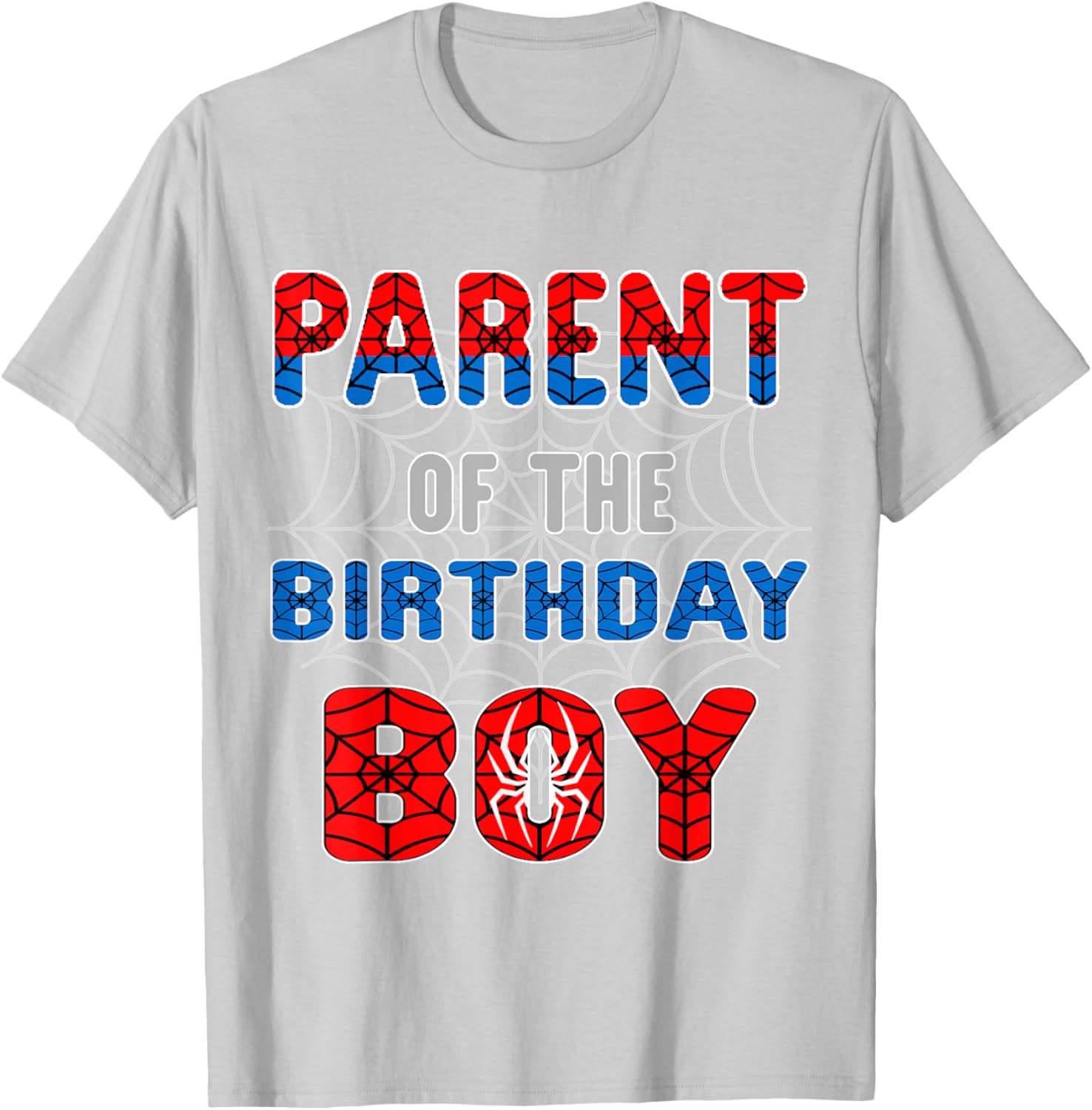 Spider Web Birthday Party T-Shirt for Proud Parents of the Birthday Boy - 28