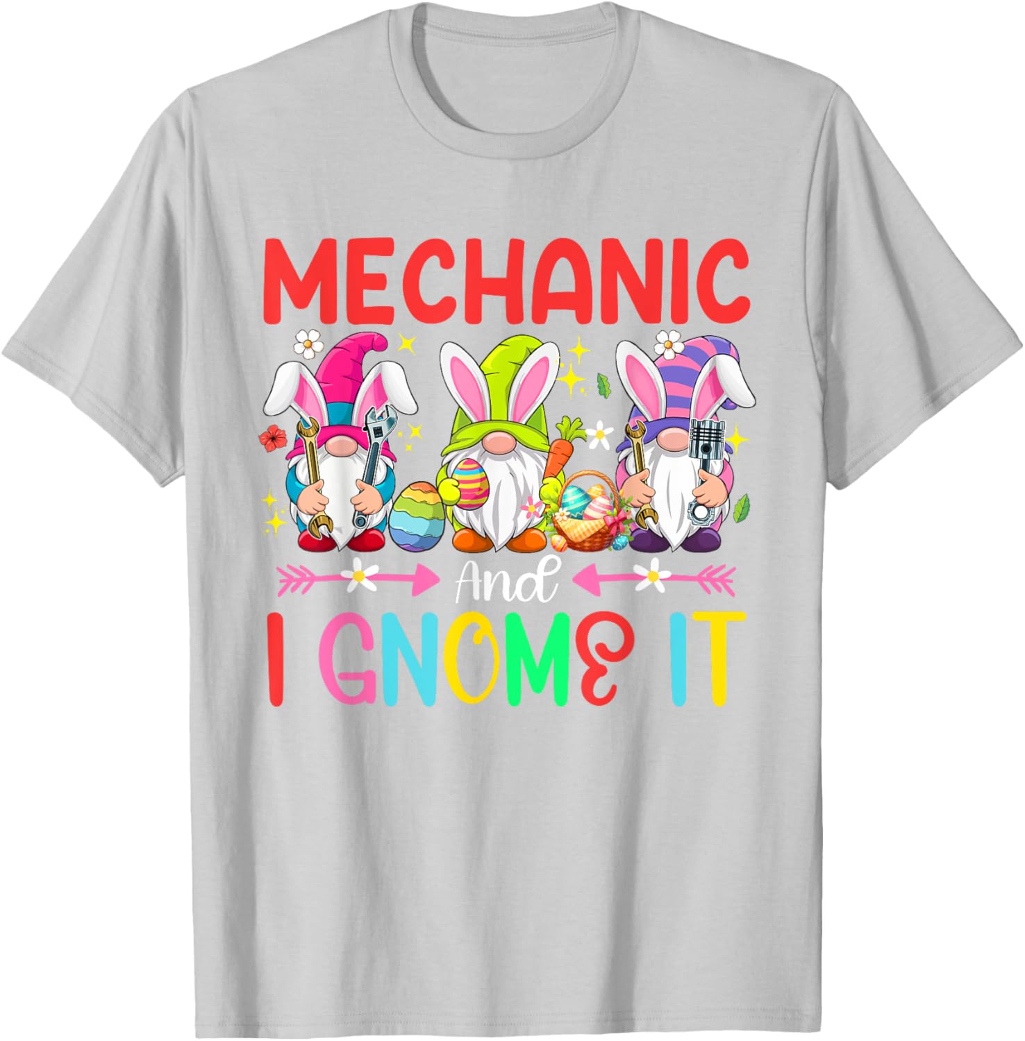 Funny Mechanic and Gnomes Easter Job Team T-Shirt for Gnome Lovers - 14