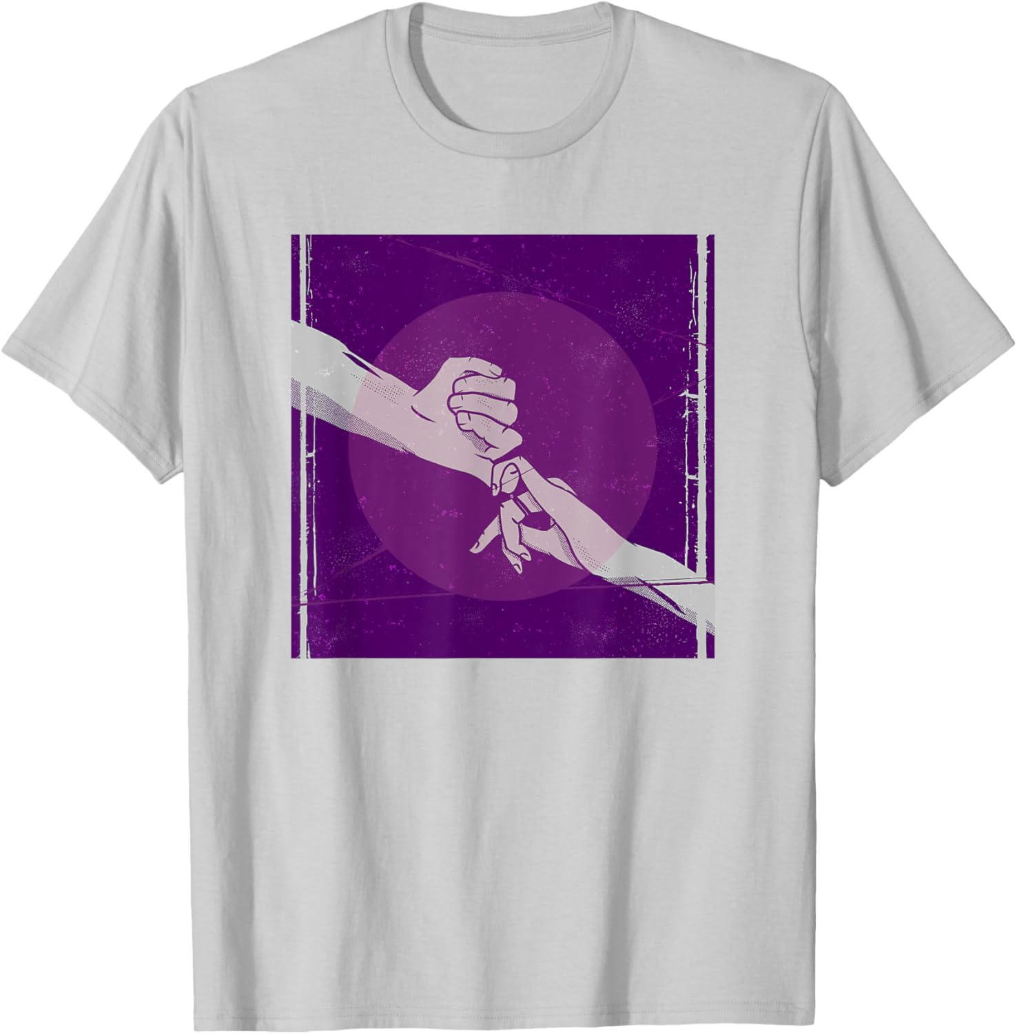 Romantic Couple Holding Hands Retro Poster T-Shirt for Lovebirds - 5