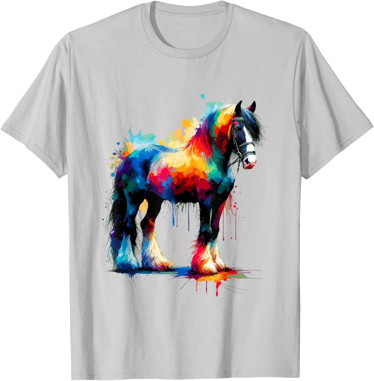 Splash Art Gypsy Vanner Horse T-Shirt for Equestrian Lovers - 10