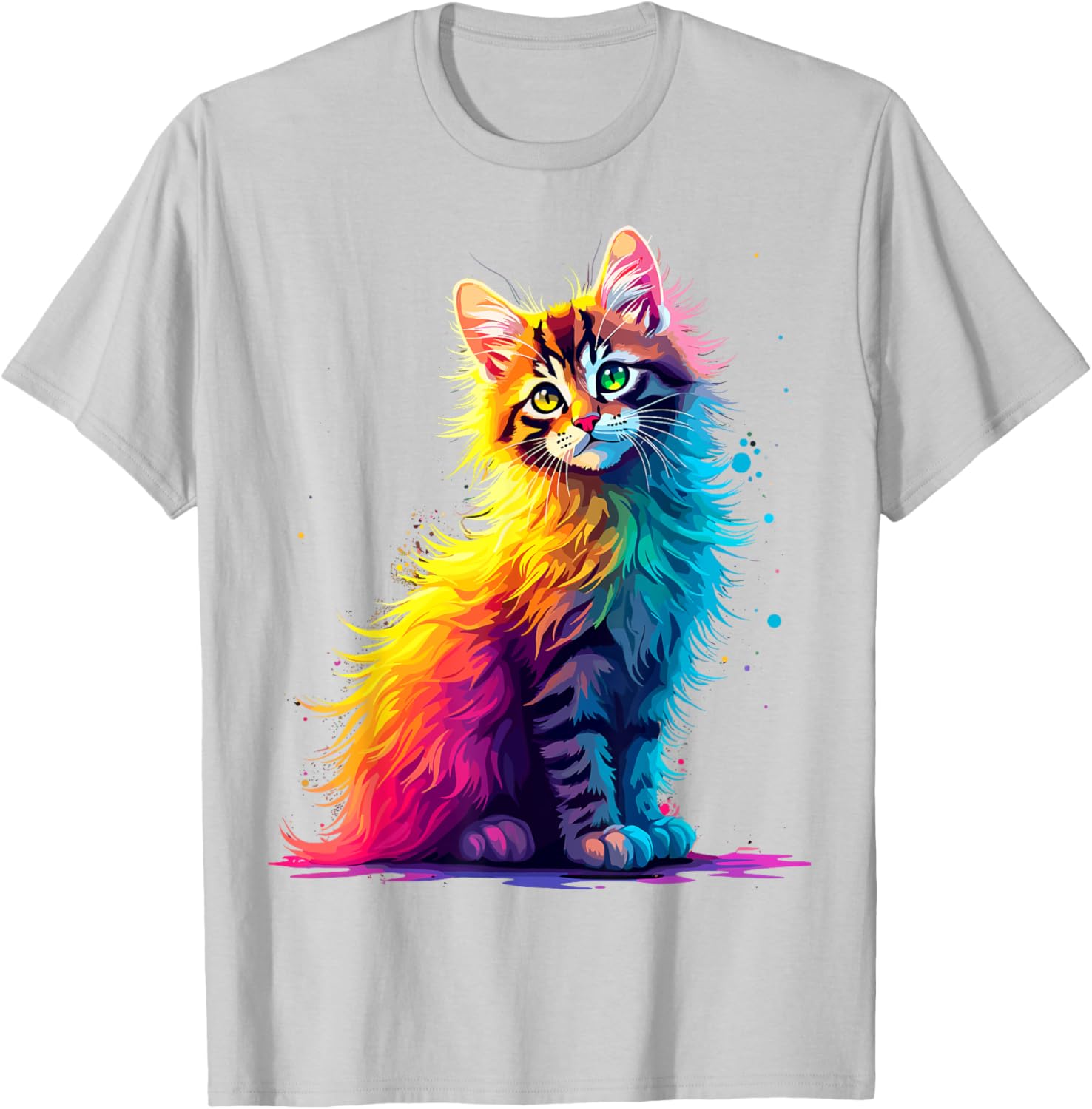 Colorful Cute Kitty T-Shirt for Cat Lovers - Fun Pop Art Design for All Ages - 22