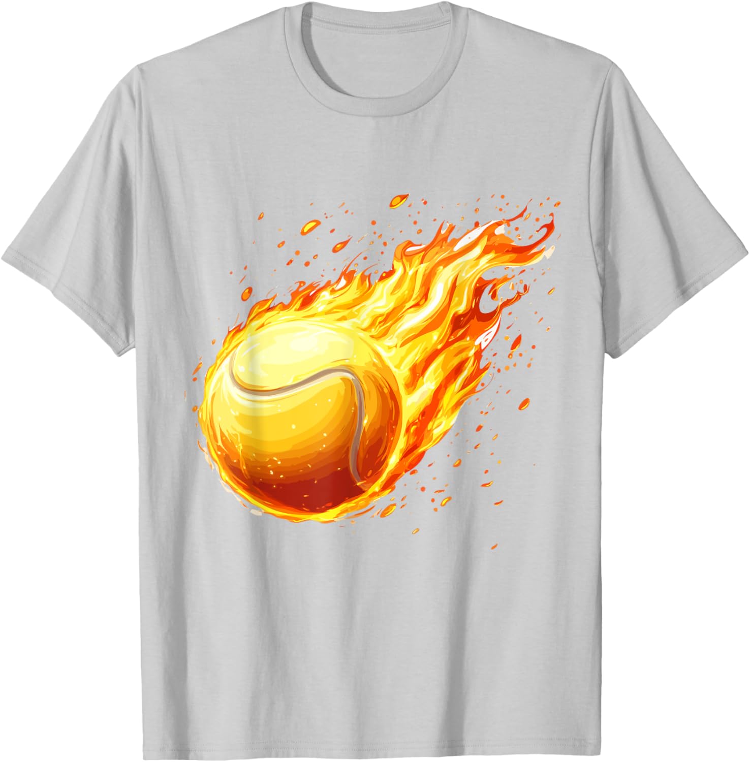 Burning Tennis Ball Fire Tee for Passionate Tennis Players - 14
