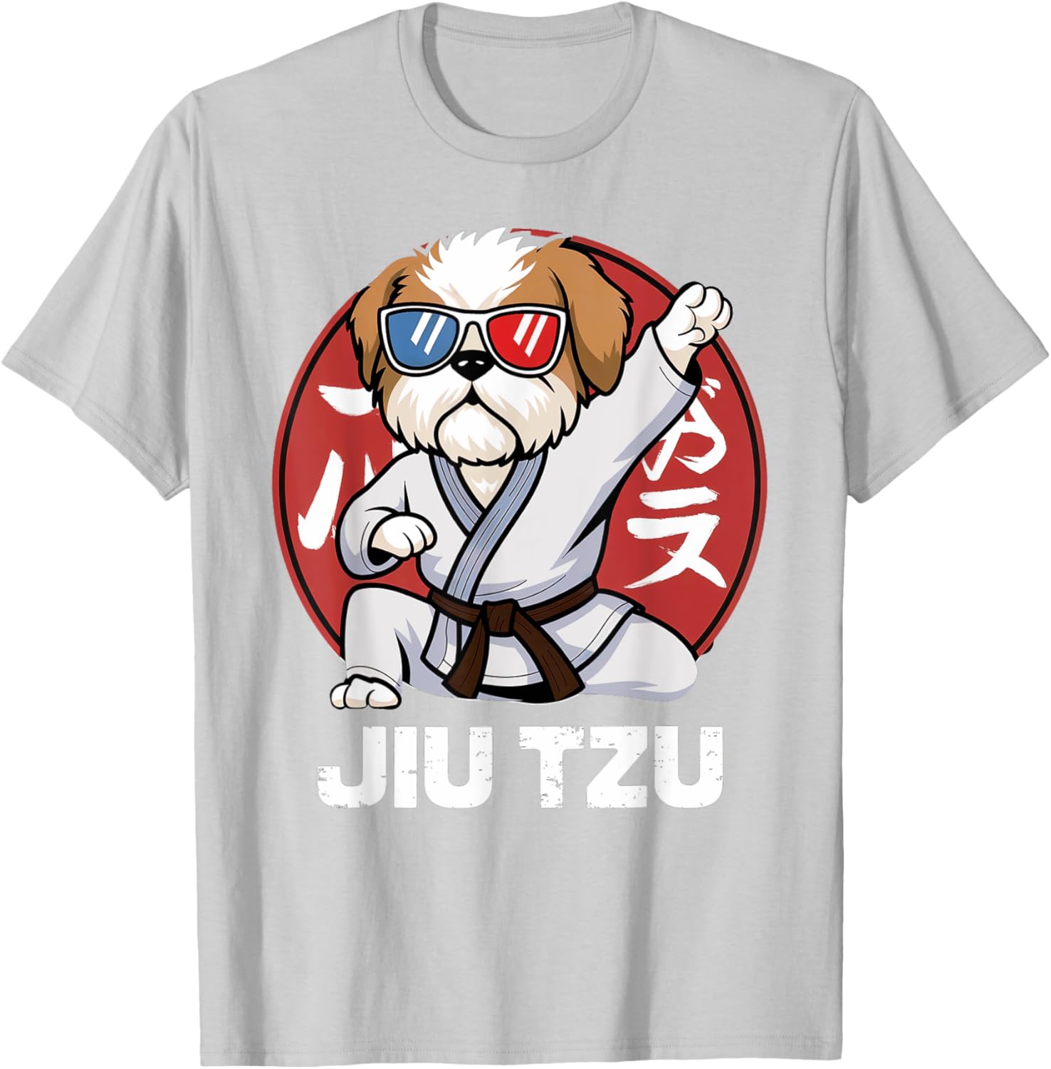 Cute Shih Tzu Jitsu T-Shirt - Funny Kawaii Anime Jiu Jitsu Love Tee - 1