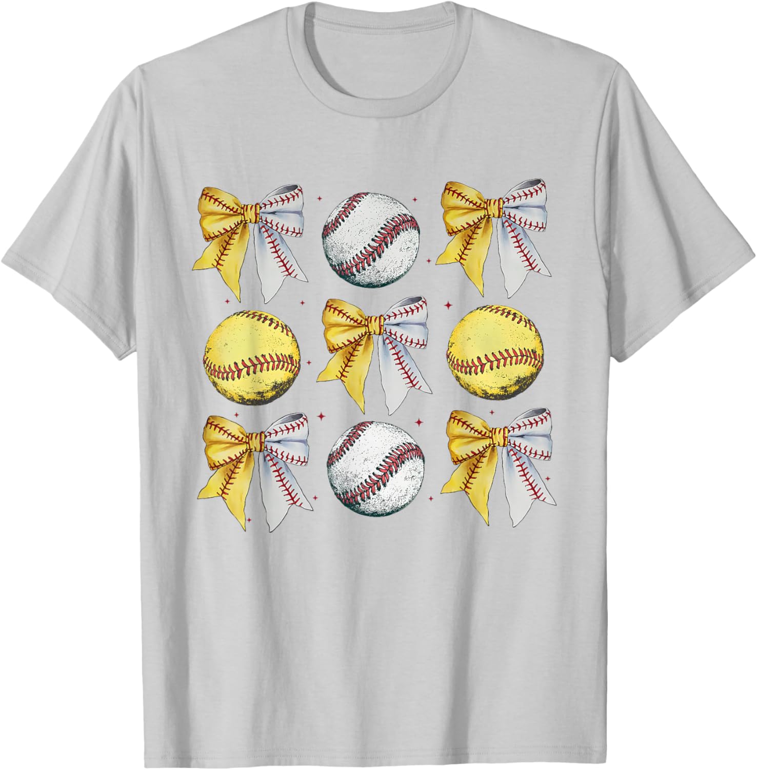 Coquette Bow Baseball Softball Game Day Mom T-Shirt for Women - 6