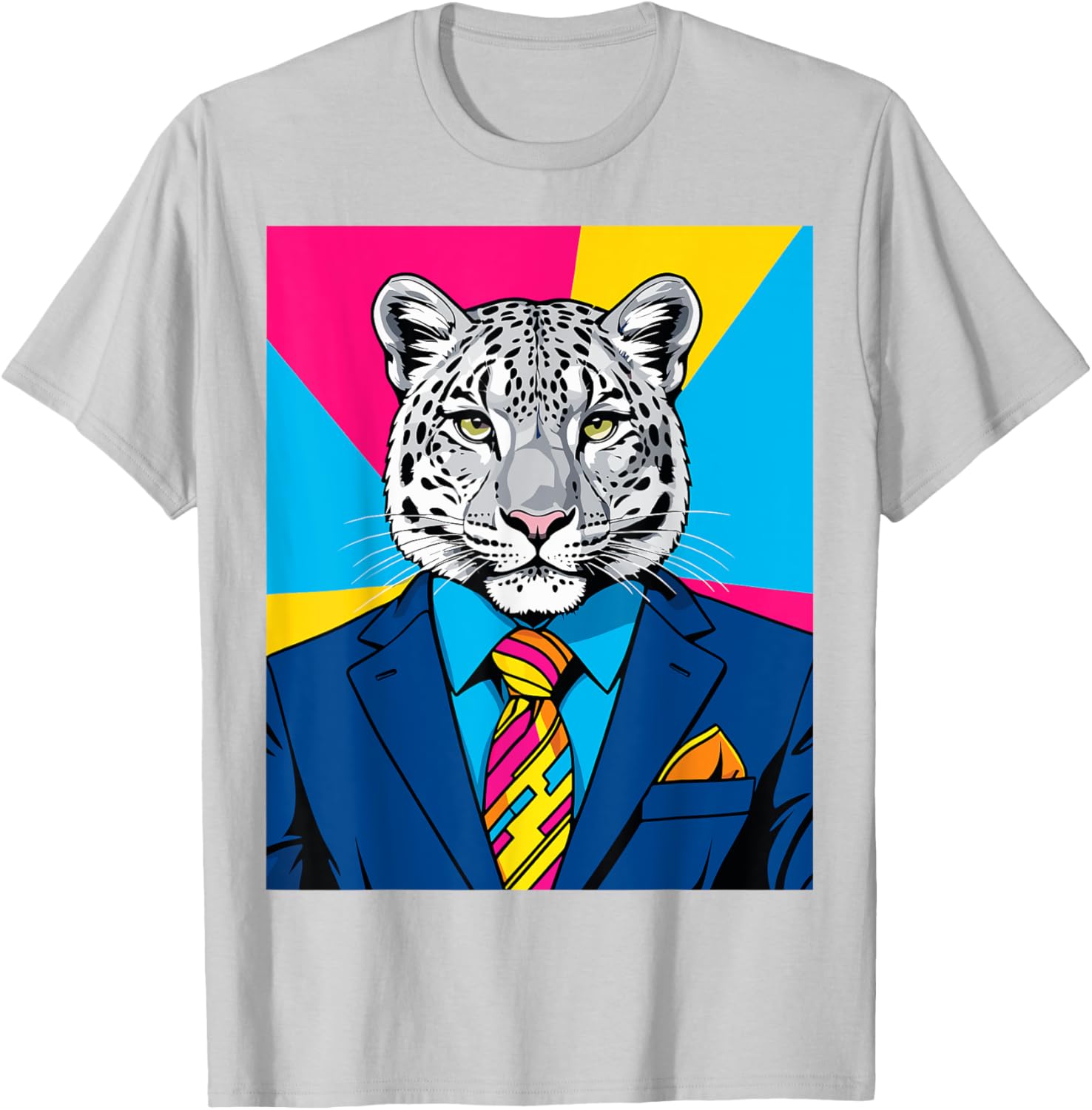 Pop Art Snow Leopard Business Suit T-Shirt Trendy Unique Fashion Wear - 19