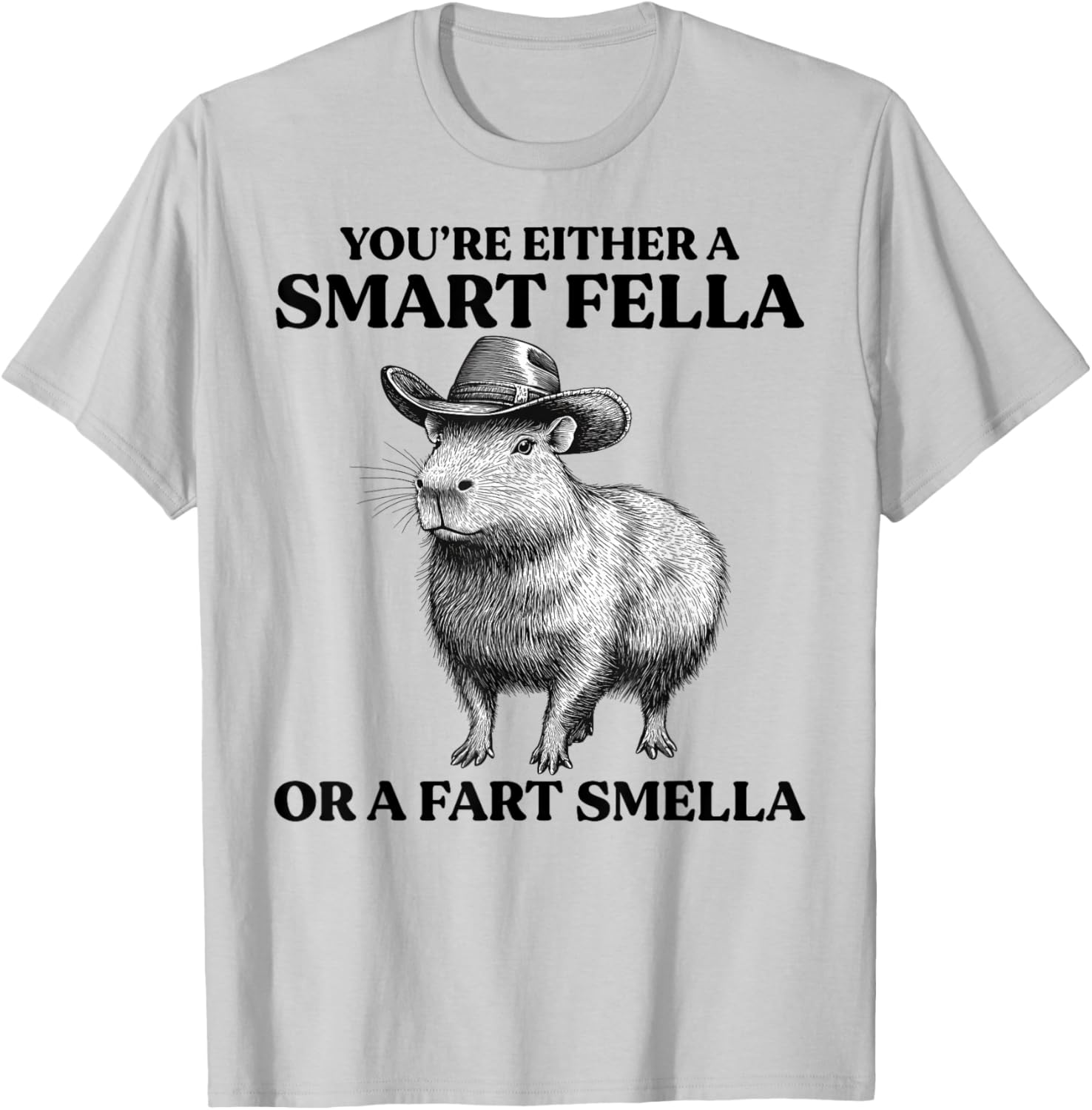 Funny Capybara T-Shirt You're Either A Smart Fella Or A Fart Smella - 16