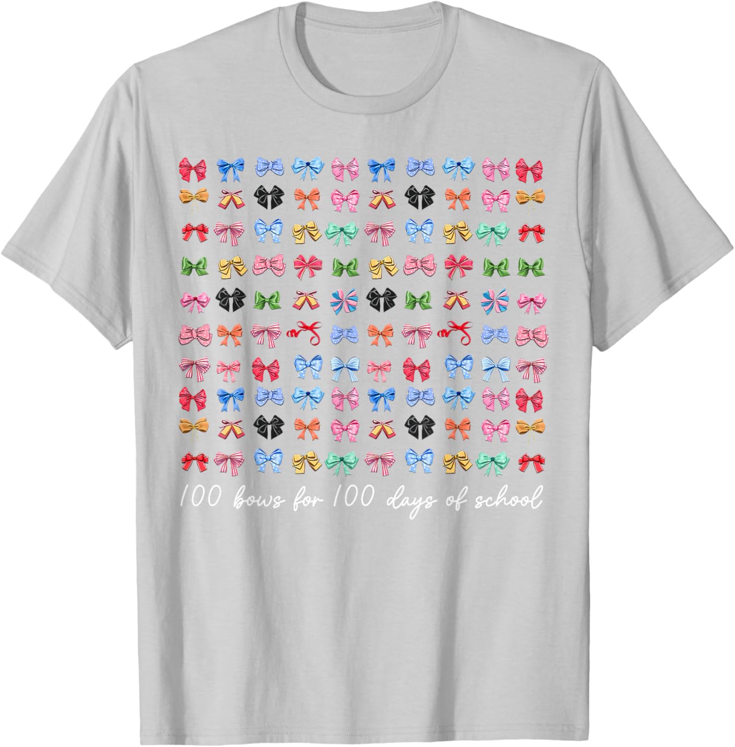 100 Bows For 100 Days Of School T-Shirt for Teachers and Kids - 5