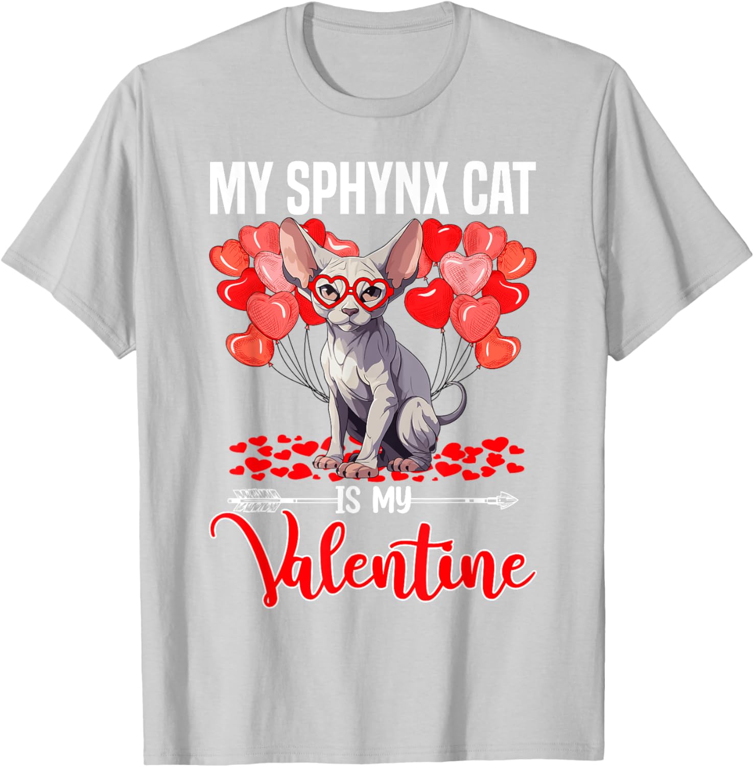 Cute Sphynx Cat Valentine T-Shirt for Boys and Girls - Perfect Gift! - 8