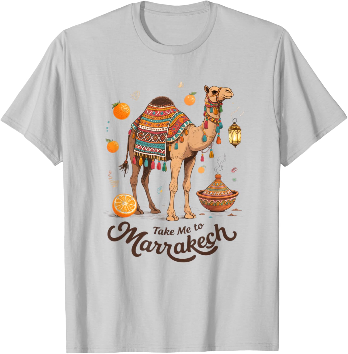 Moroccan Camel Art T-Shirt for Marrakech Vacation Souvenir Gift - 2