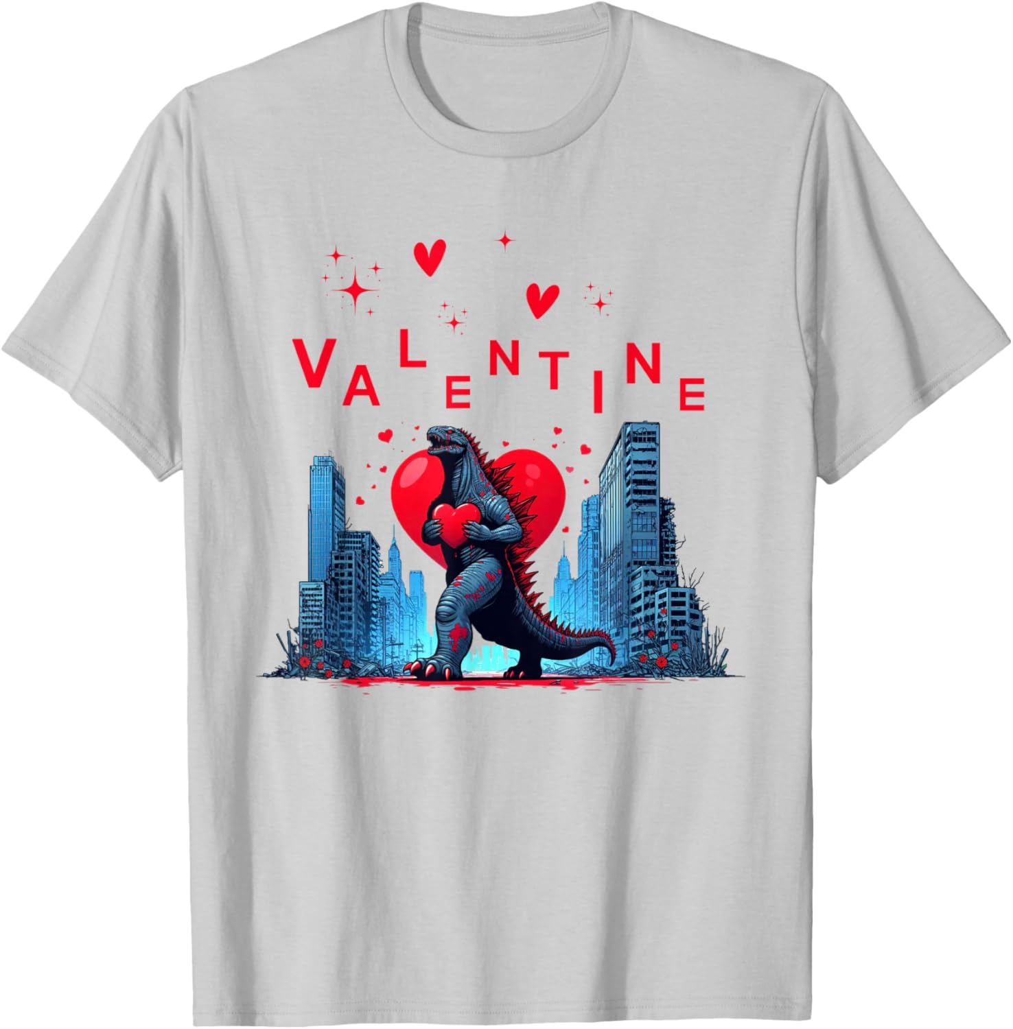 Valentine Kaiju Monster Art T-Shirt for Lovers - Cute Japanese Design - 8