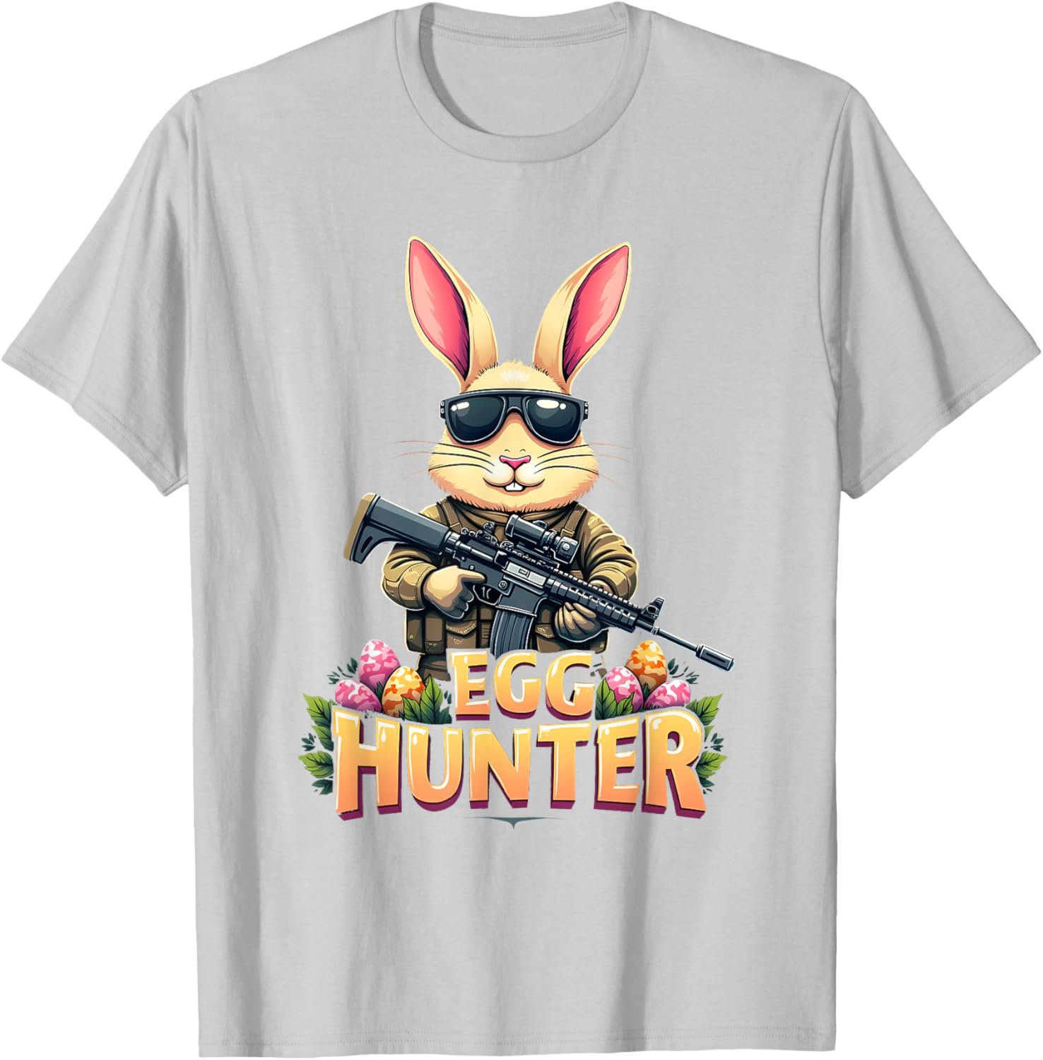 Cute Easter Egg Hunter Boys T-Shirt Featuring Deer Bunny Design - 6