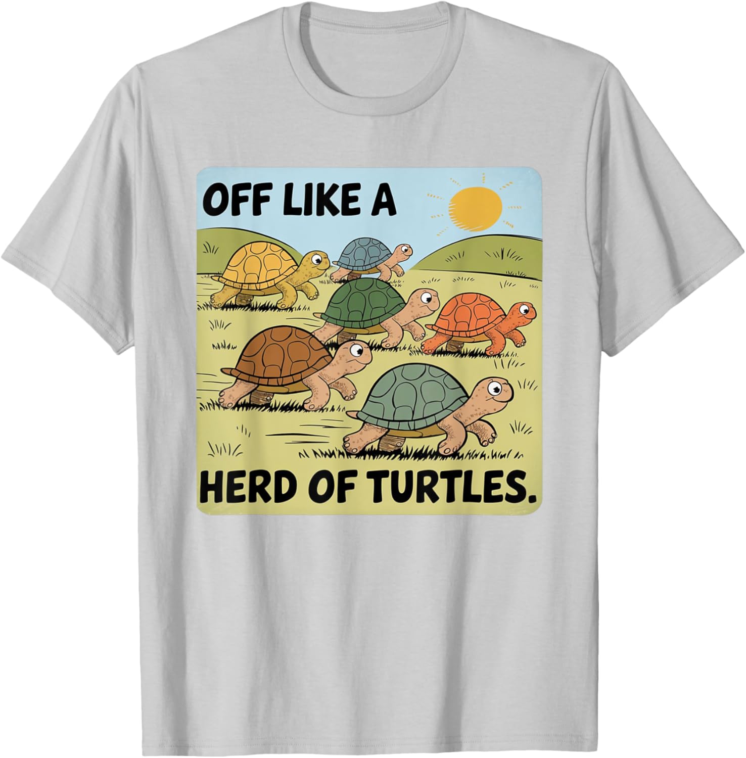 Funny Turtle Saying Off Like a Herd of Turtles Vintage T-Shirt - 2