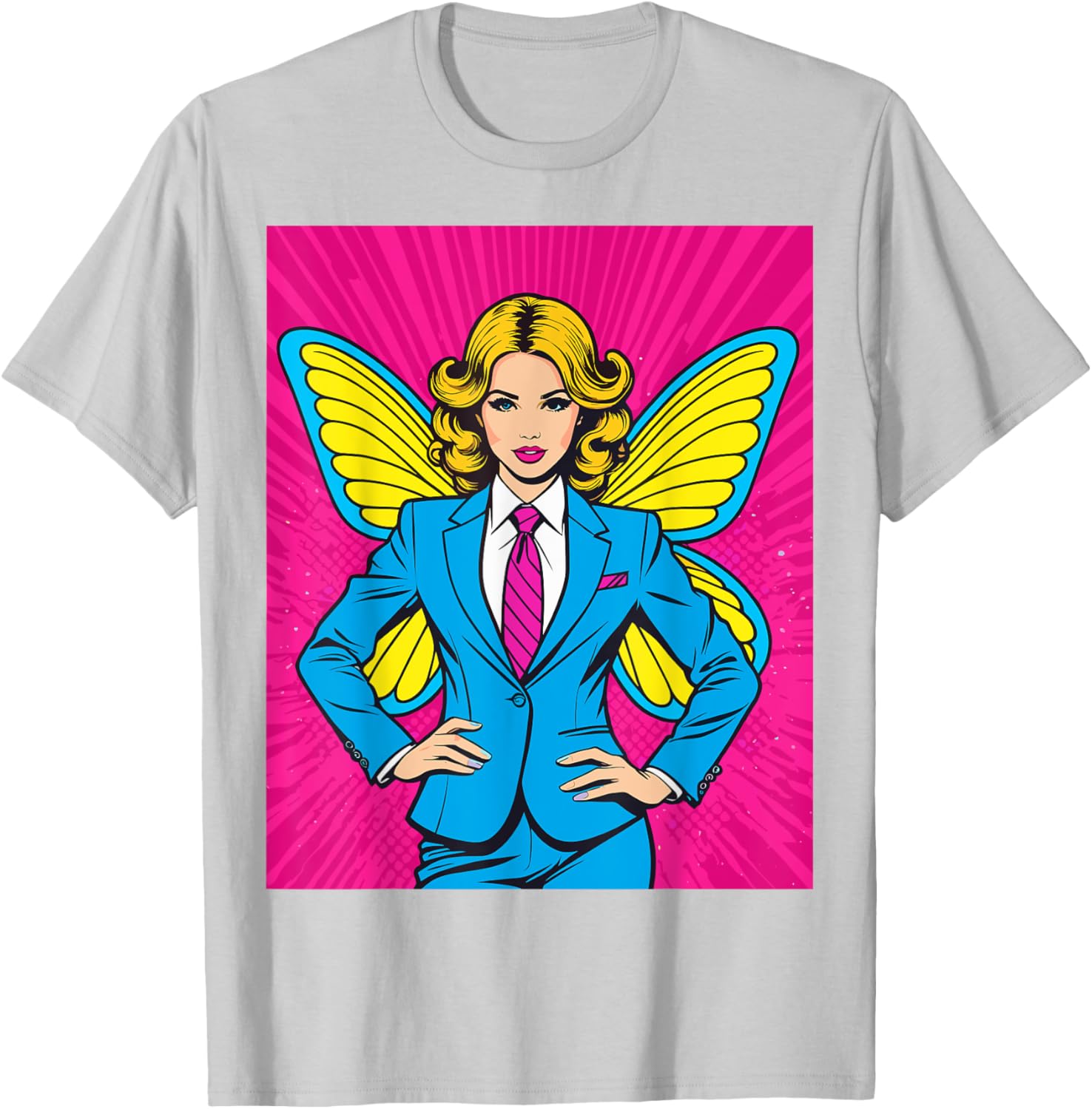 Pop Art Fairy in Business Suit T-Shirt for Stylish Casual Wear - 6