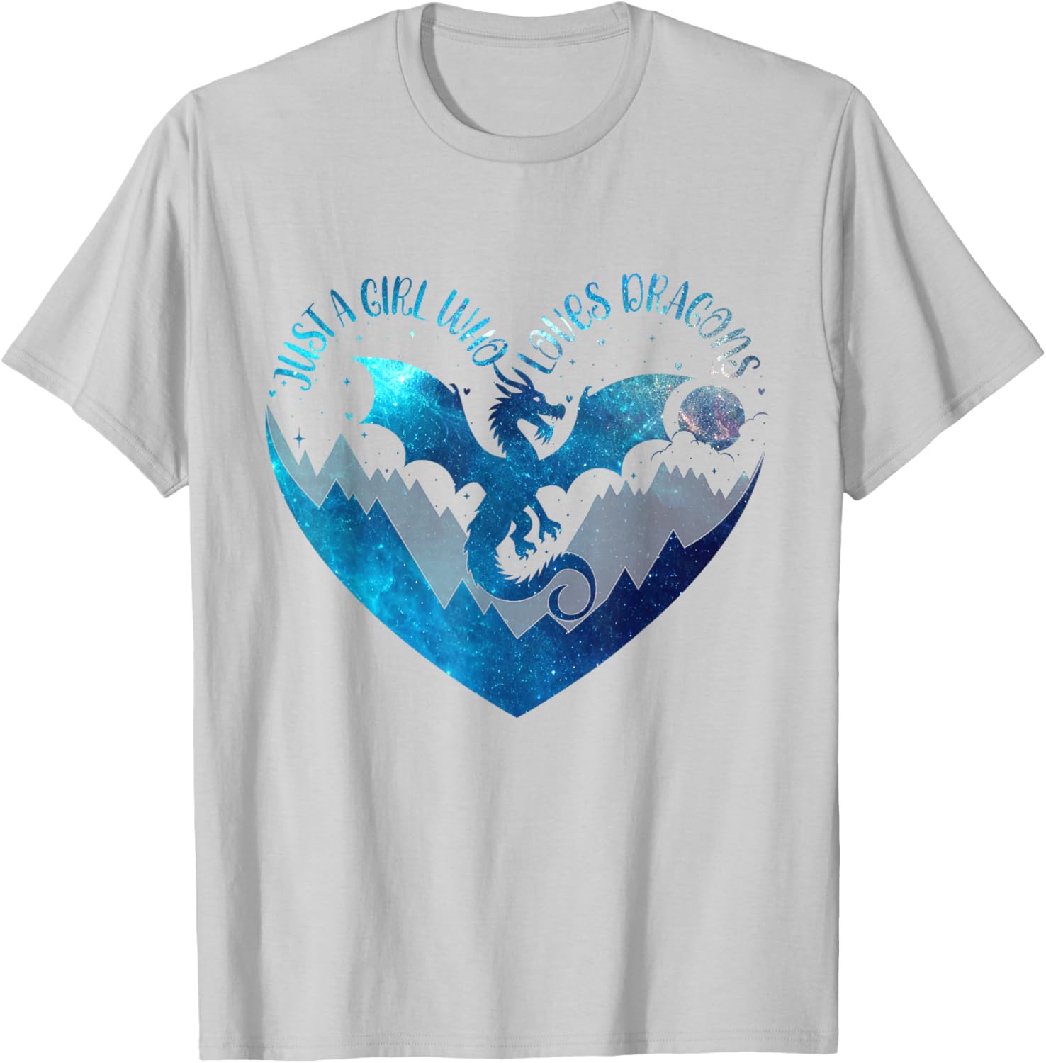 Cute Dragon Lover T-Shirt for Girls with Heart Design, Perfect Gift - 3