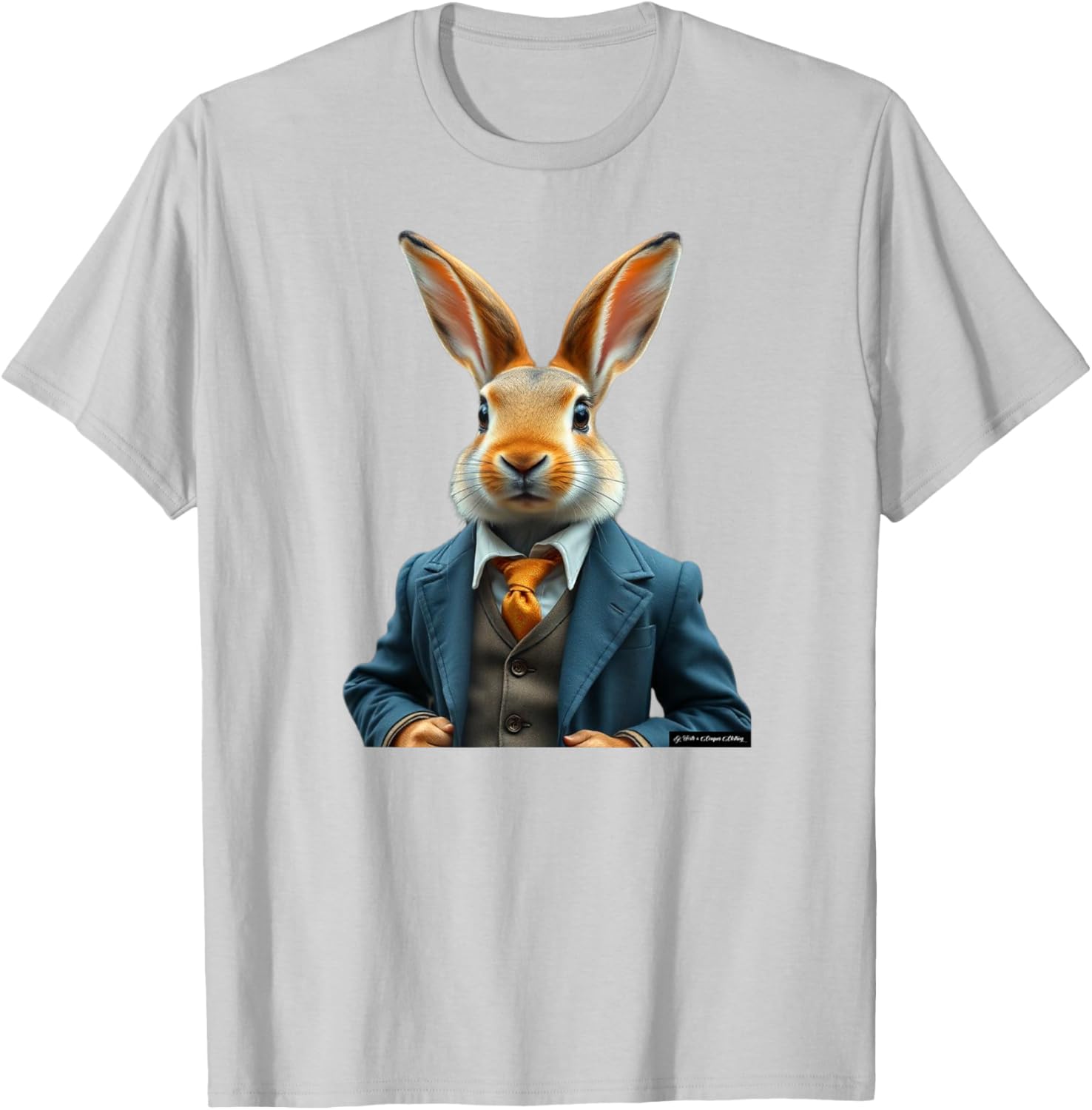 Vintage Easter Bunny T-Shirt with Rabbit in a Suit for Wild Hunters - 3